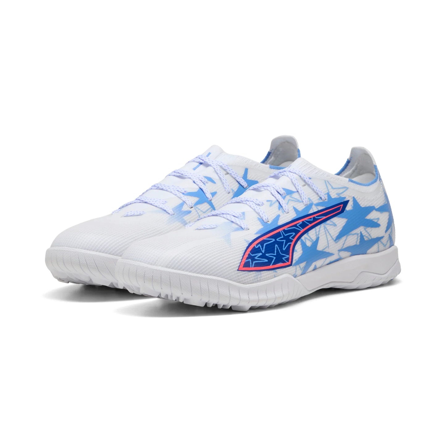 PUMA Ultra 6 Match KidSuper X CP TT Turf Mens Soccer Cleats White Pink Blue