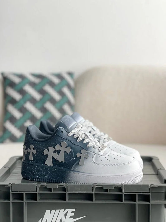 Chrome Hearts x Nike Air Force 1 Grey White Sneakers