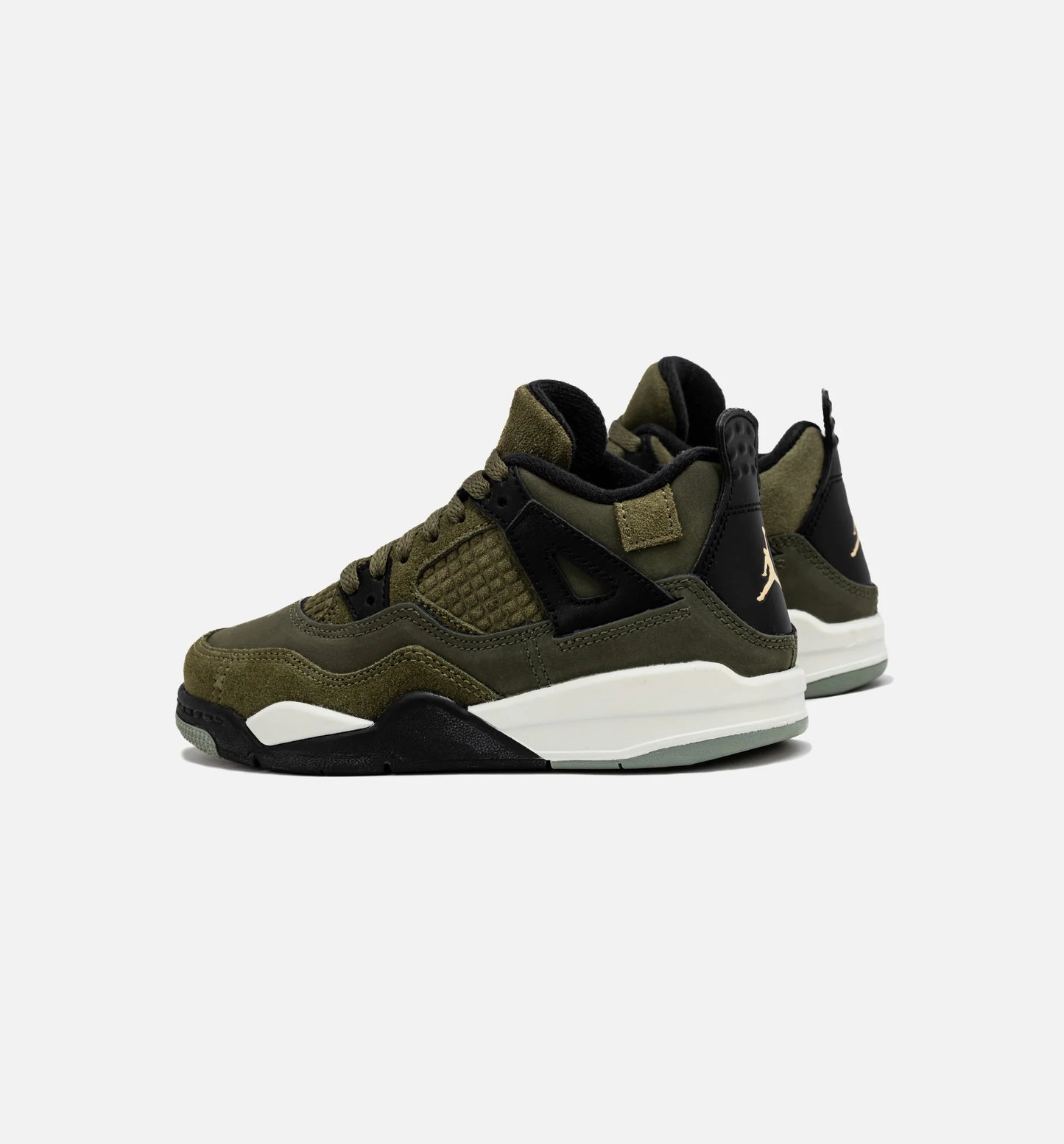 Air Jordan 4 Retro Craft Olive Preschool Lifestyle Shoe Medium Olive Black