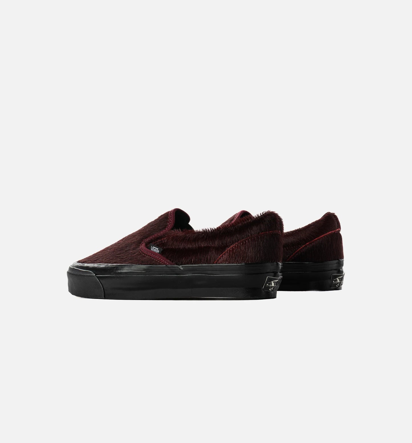 LX Classic Slip On 98 Pony Hair Mens Lifstyle Shoe Burgundy Black