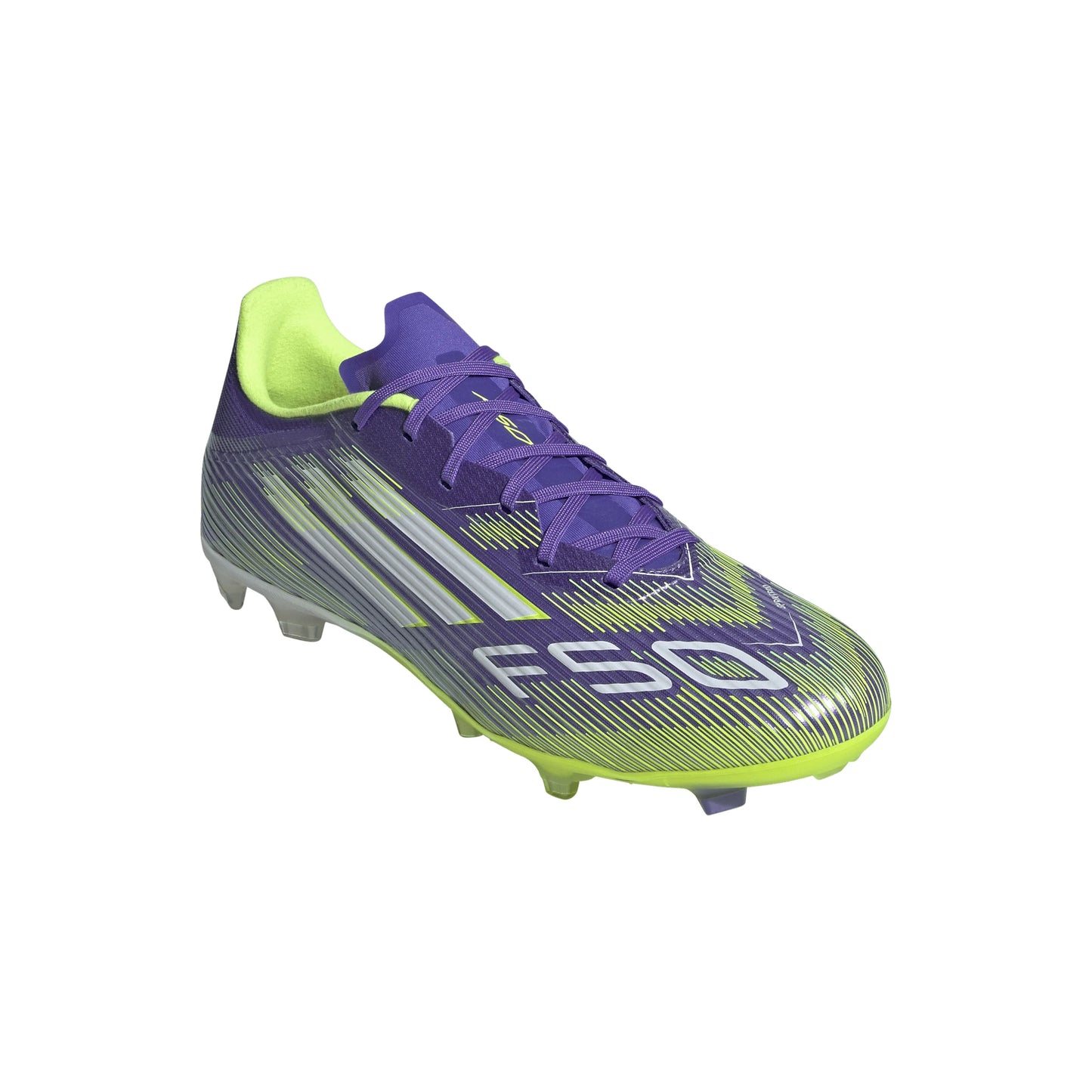 adidas F50 League Firm Multi Ground Soccer Cleats Purple White Lemon