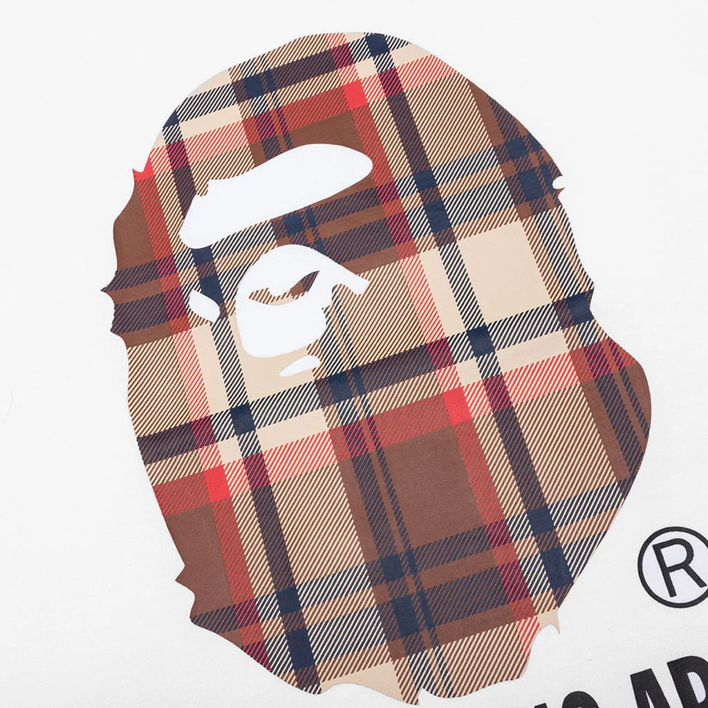Bape Check By Bathing Ape Tee White