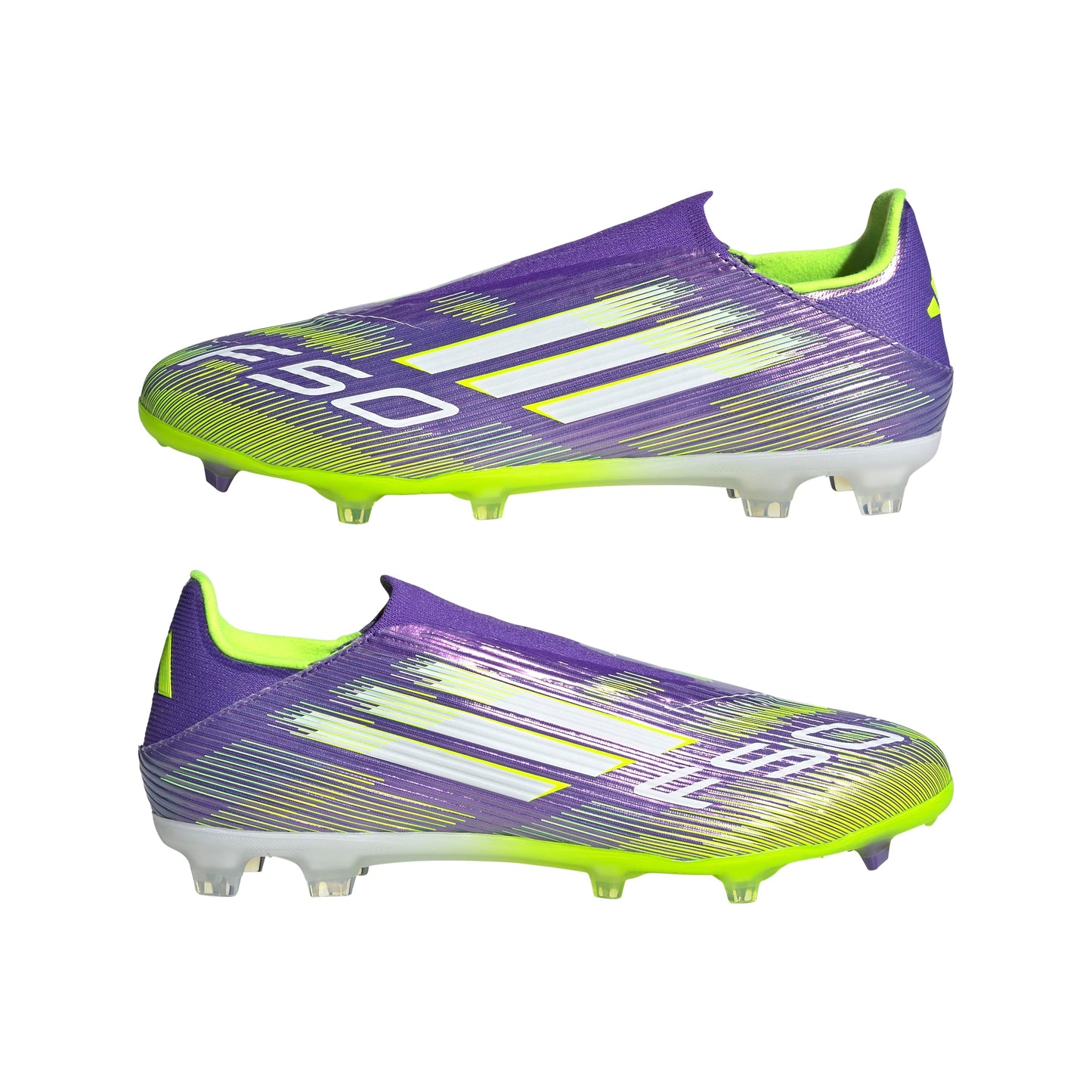 adidas F50 League Laceless FG MG Mens Soccer Cleats Purple White Lemon