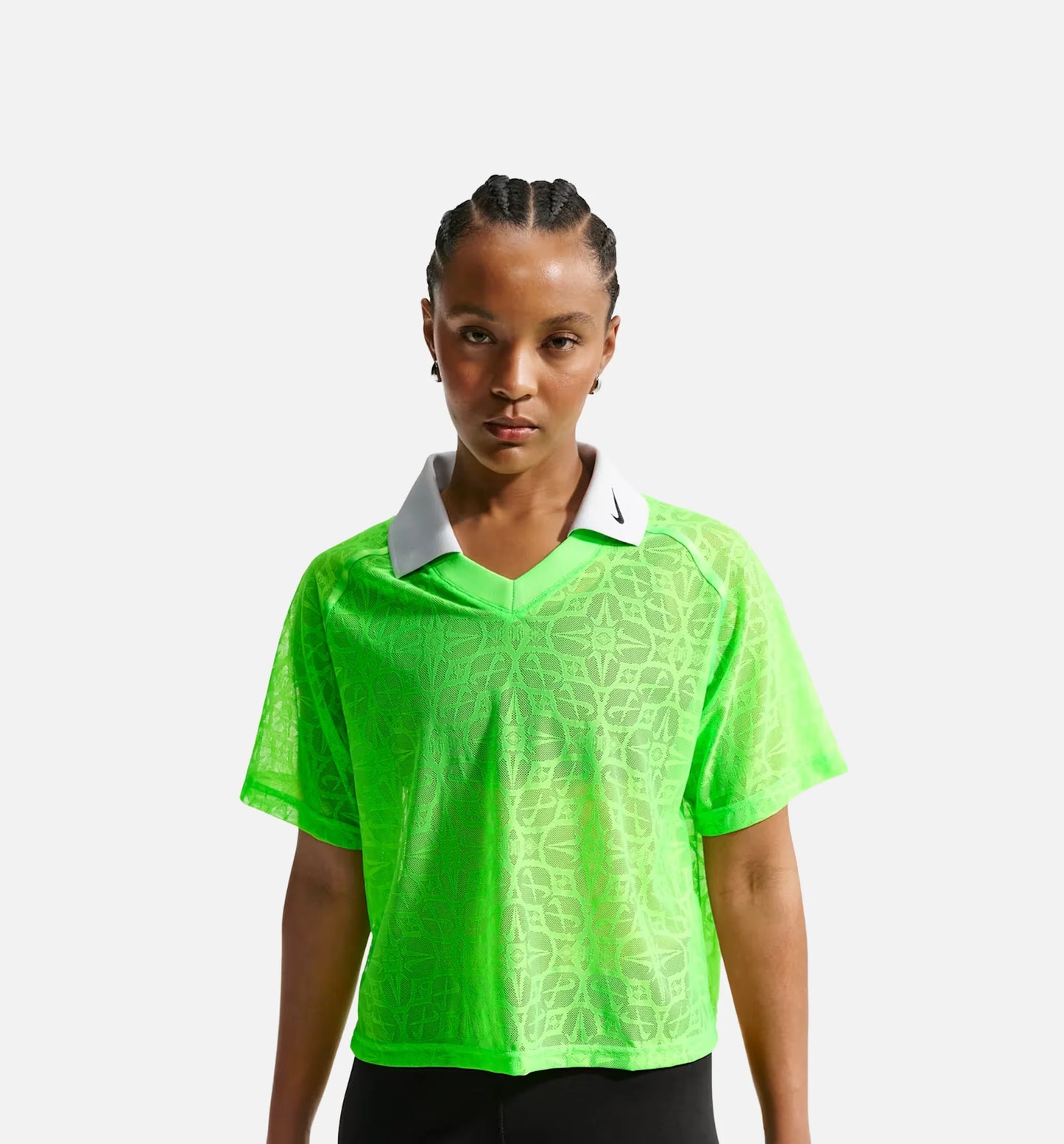 Sportwear Loose Fitting Knit Polo Womens Jersey Strike Green Pure Platinum Black Black