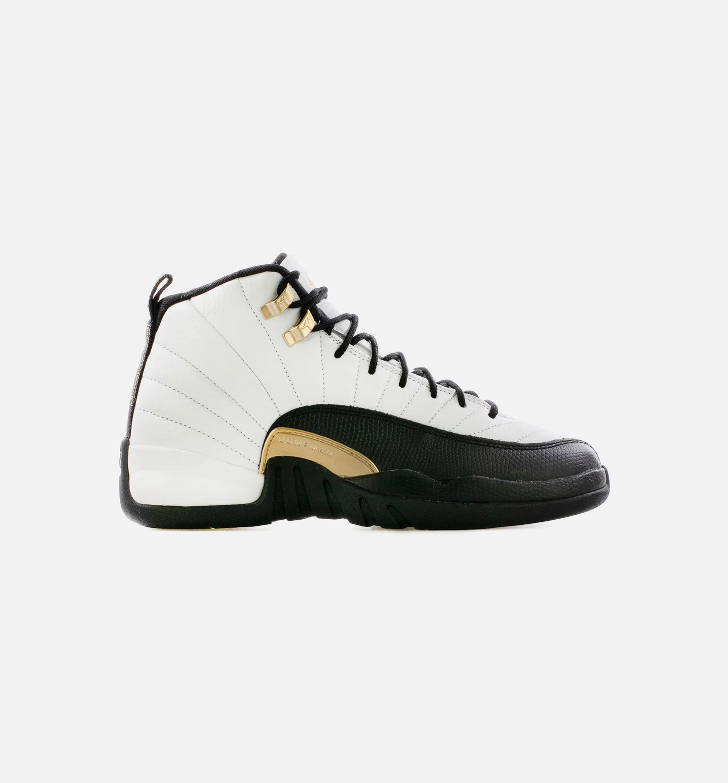 Air Jordan 12 Retro Royalty Grade School Lifestyle Shoe White Black Metallic Gold