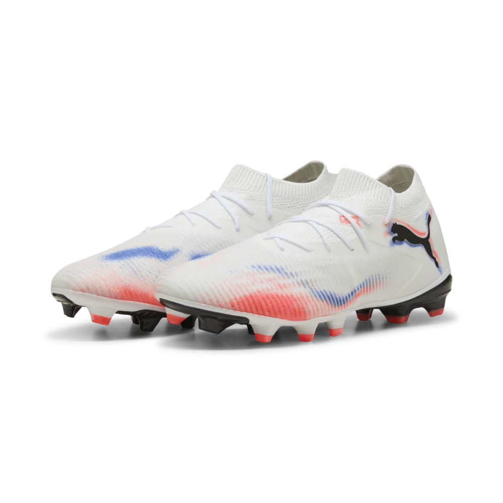 PUMA Future 8 Match FG AG Firm Multi Ground Soccer Cleats White Black Glowing Red