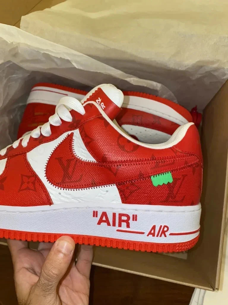 Louis Vuitton x Nike Air Force 1 Low By Virgil Abloh White Red
