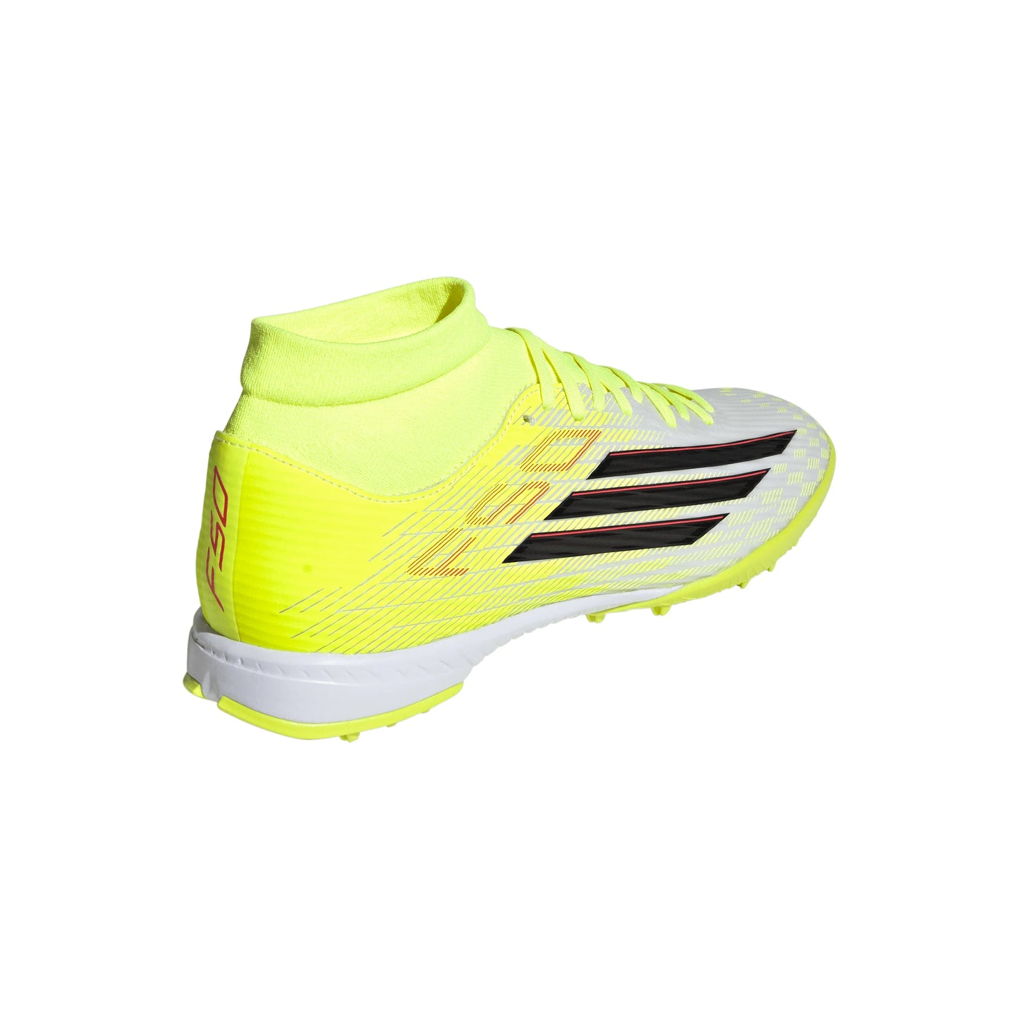 adidas F50 League Mid Cut TF Turf Mens Soccer Cleats Yellow Black Red