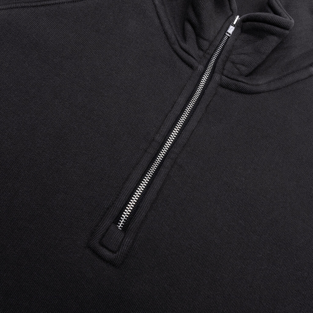 Fleece Raglan Zip Mock Washed Black