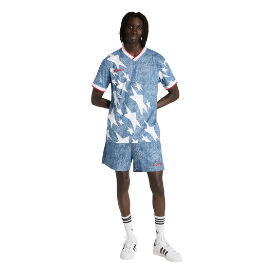 adidas Denim Graphic Soccer Jersey White Blue