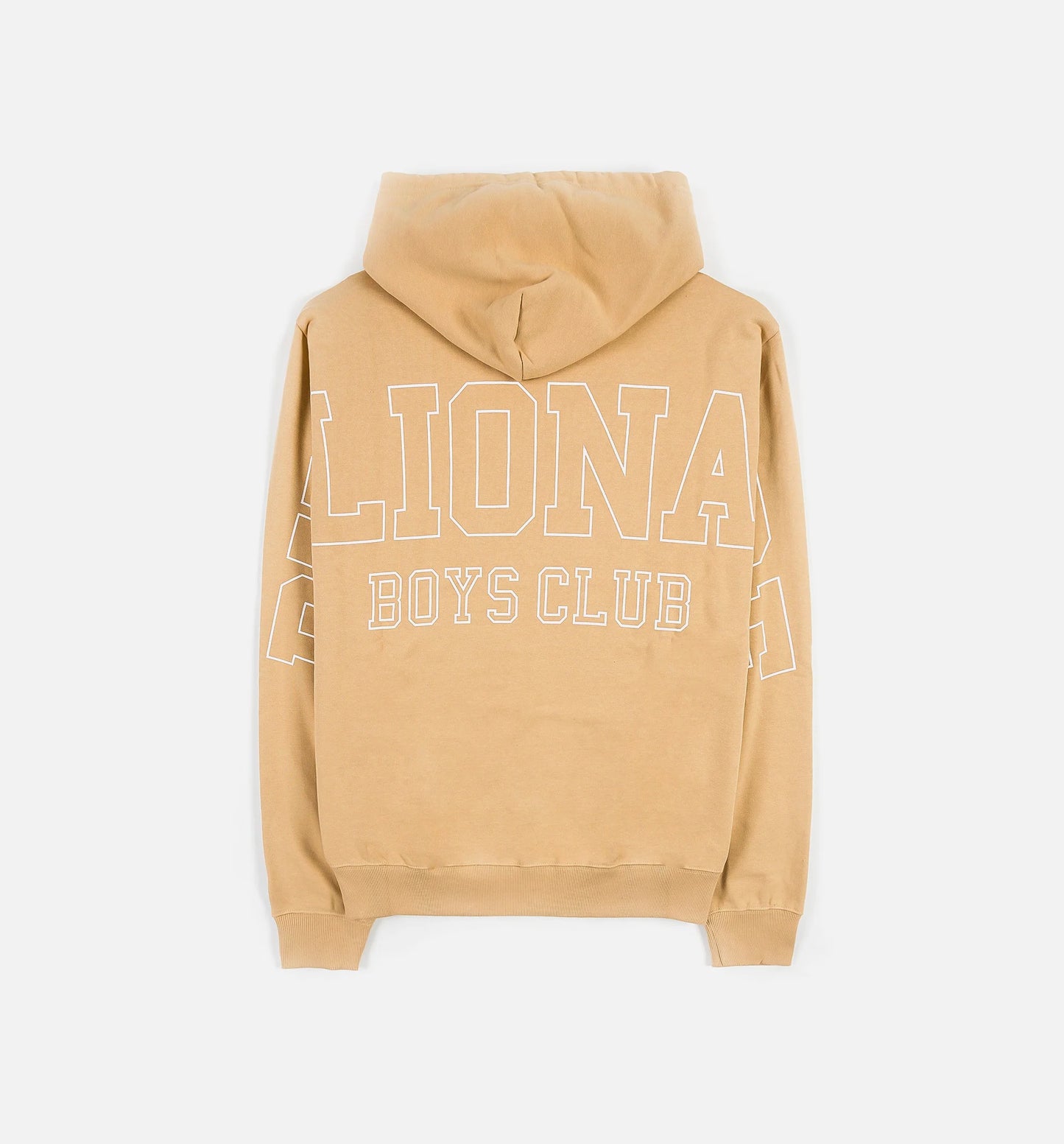 BB Script Mens Hoodie Tan White