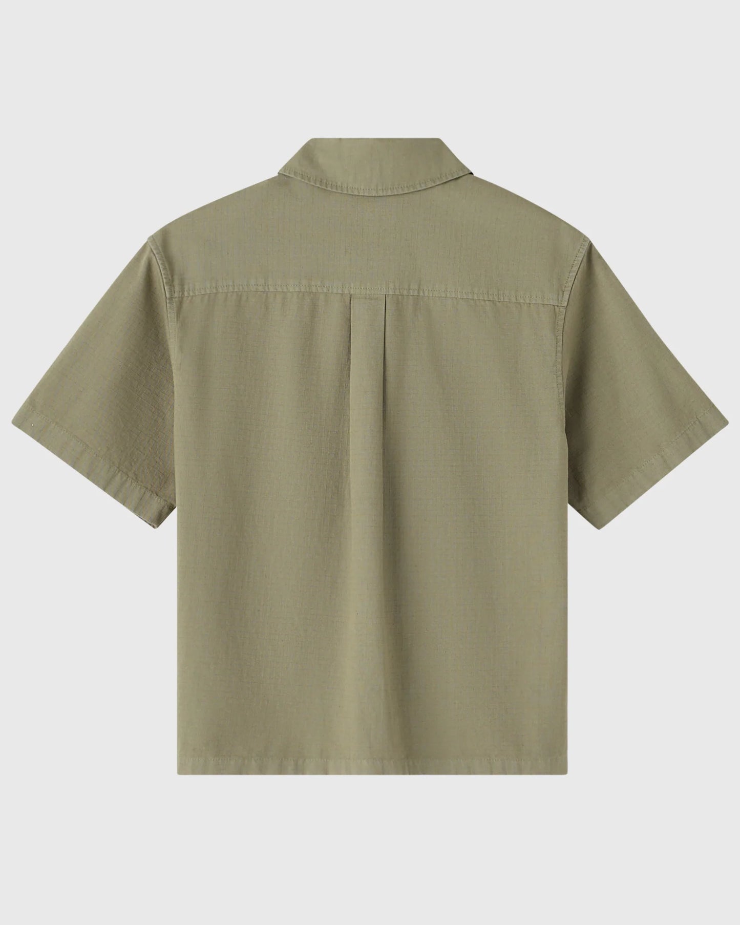 Linen Ripstop Camp Shirt Olive Green