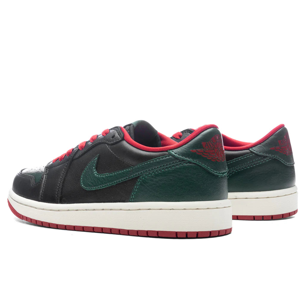 Womens Air Jordan 1 Low OG Black Gorge Green Varsity Red