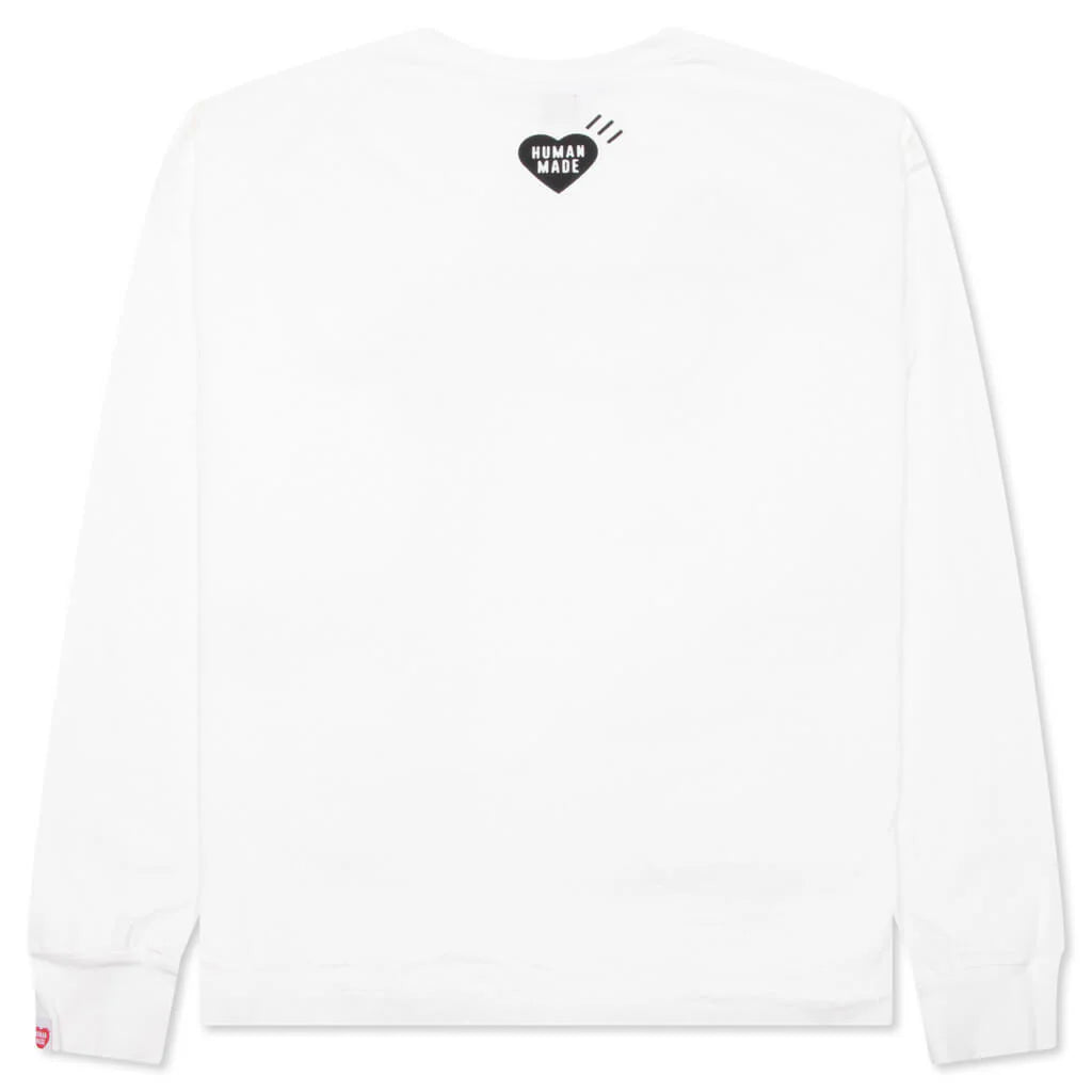 Graphic L S T Shirt 2 White