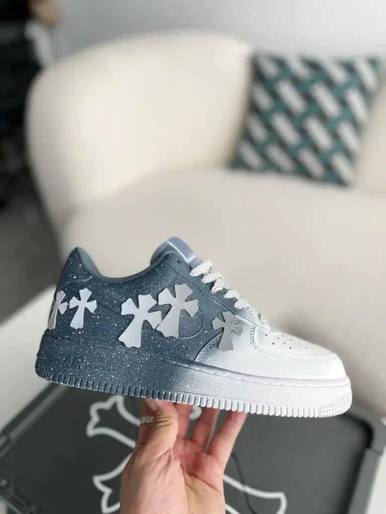 Chrome Hearts x Nike Air Force 1 Grey White Sneakers