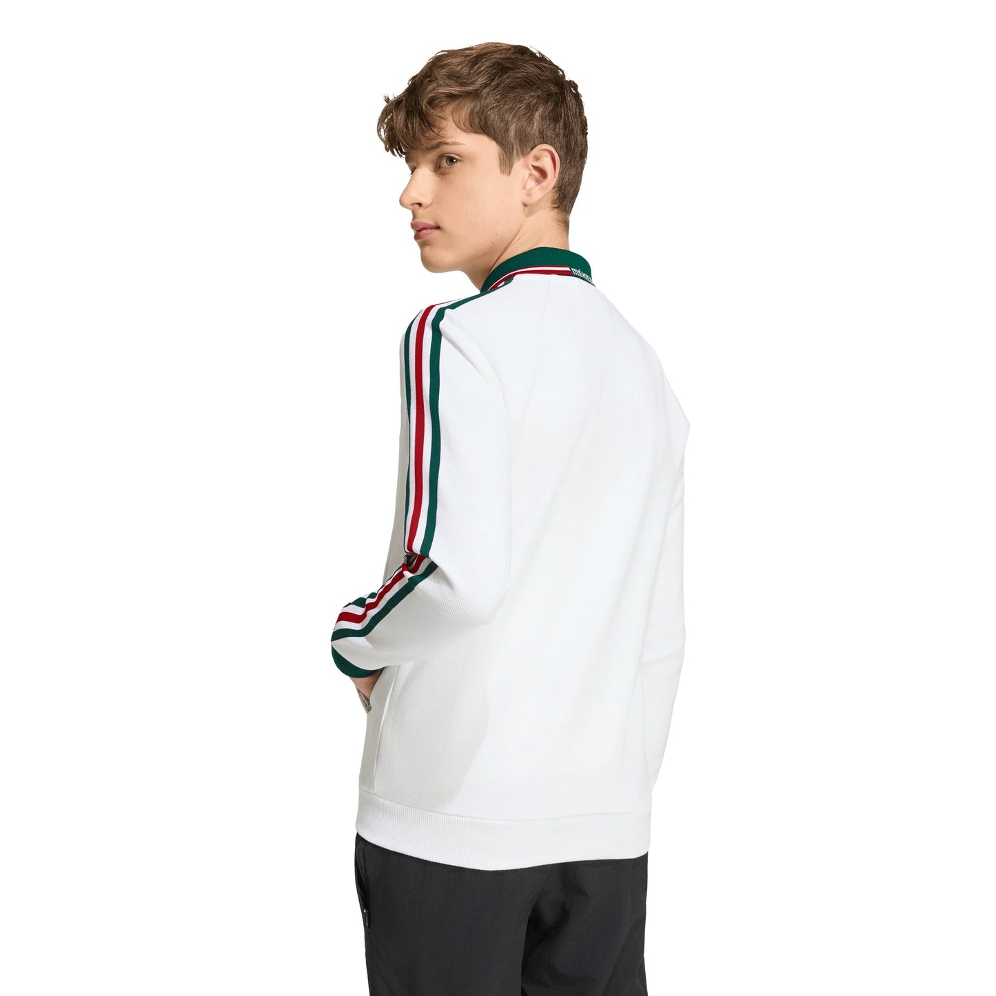adidas Mexico Away Anthem Youth Soccer Jacket White