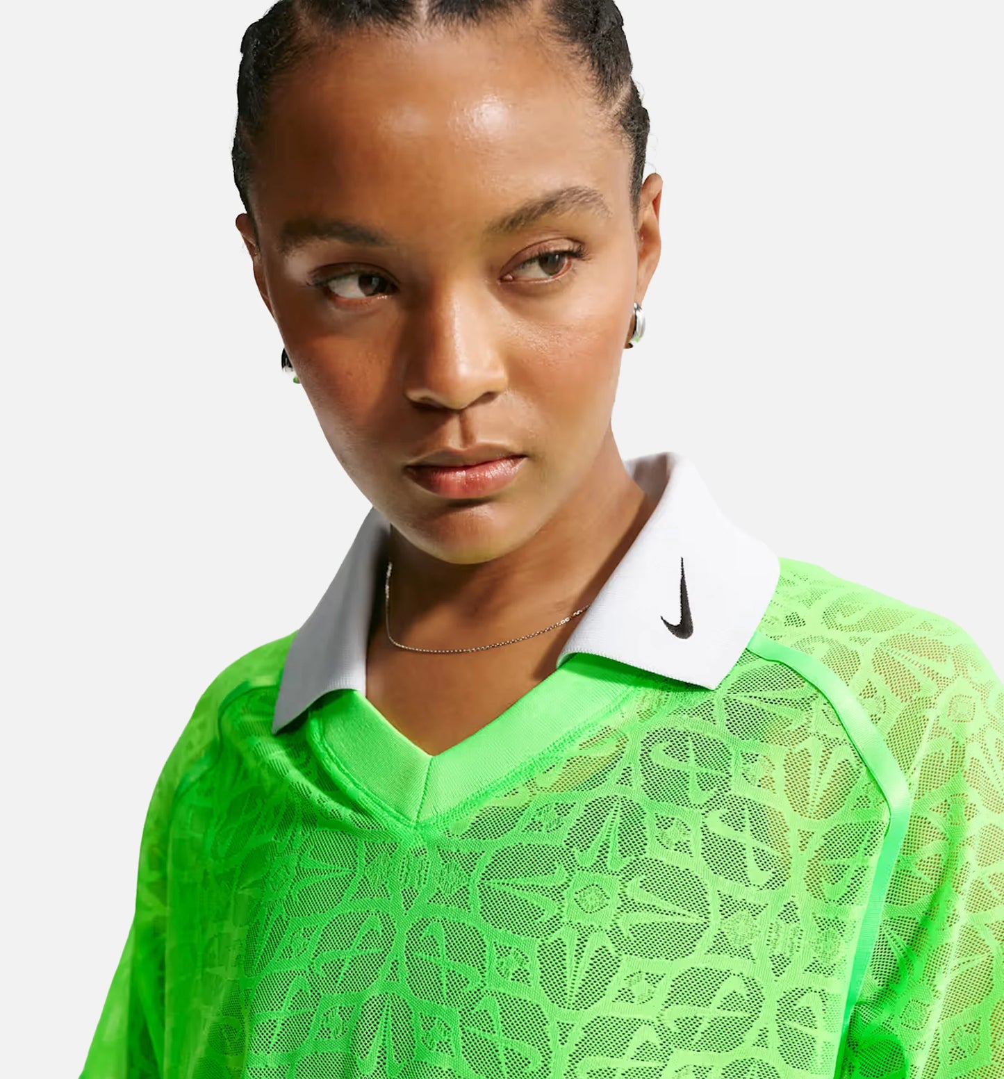 Sportwear Loose Fitting Knit Polo Womens Jersey Strike Green Pure Platinum Black Black