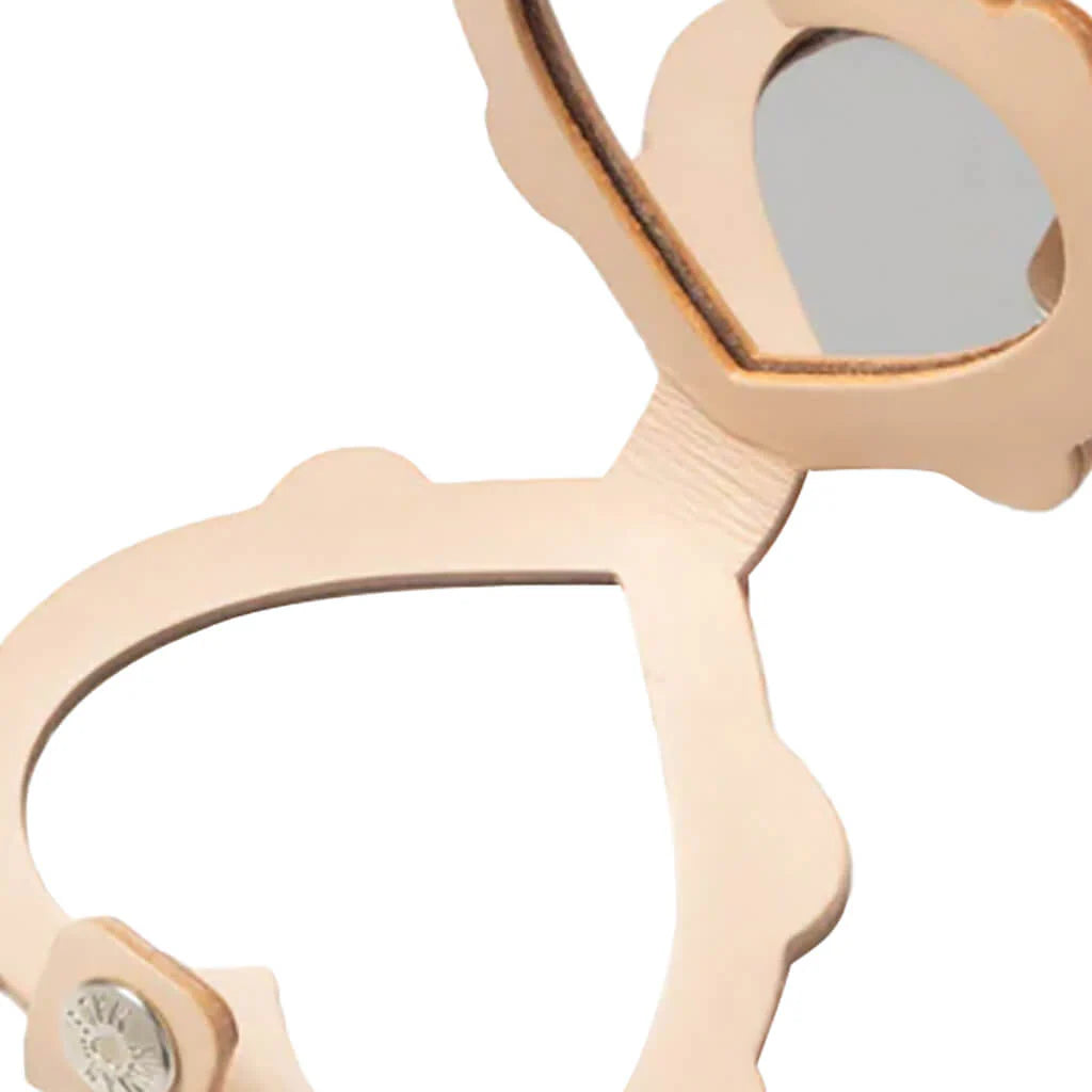 Heart Compact Mirror Beige