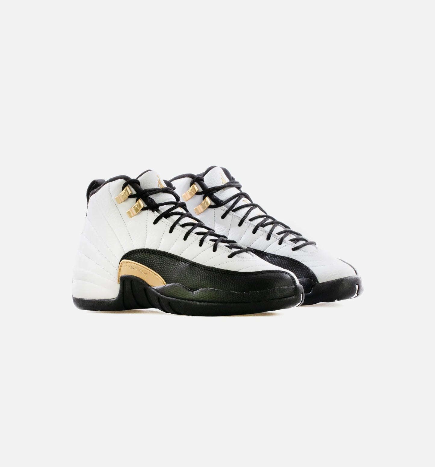 Air Jordan 12 Retro Royalty Grade School Lifestyle Shoe White Black Metallic Gold