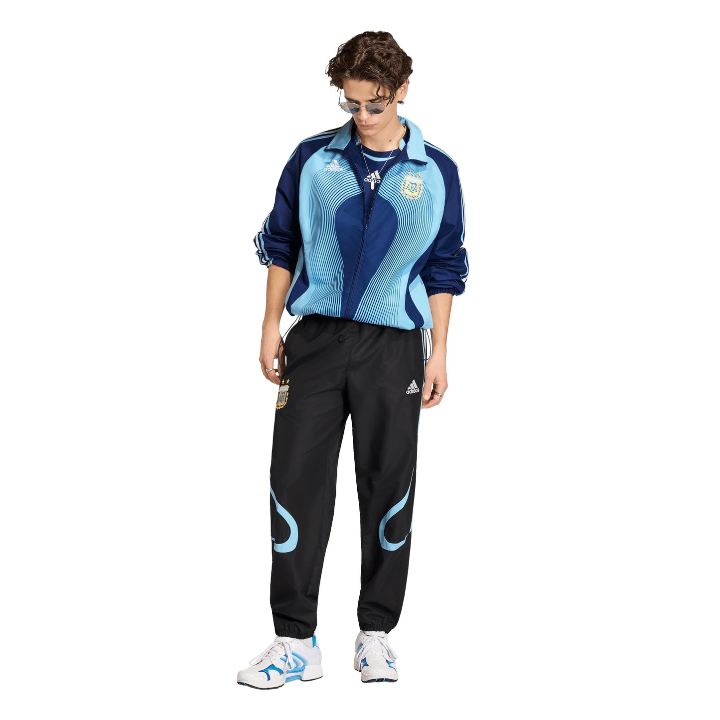 adidas Argentina Mens Soccer Track Pants 2006 Black Blue White