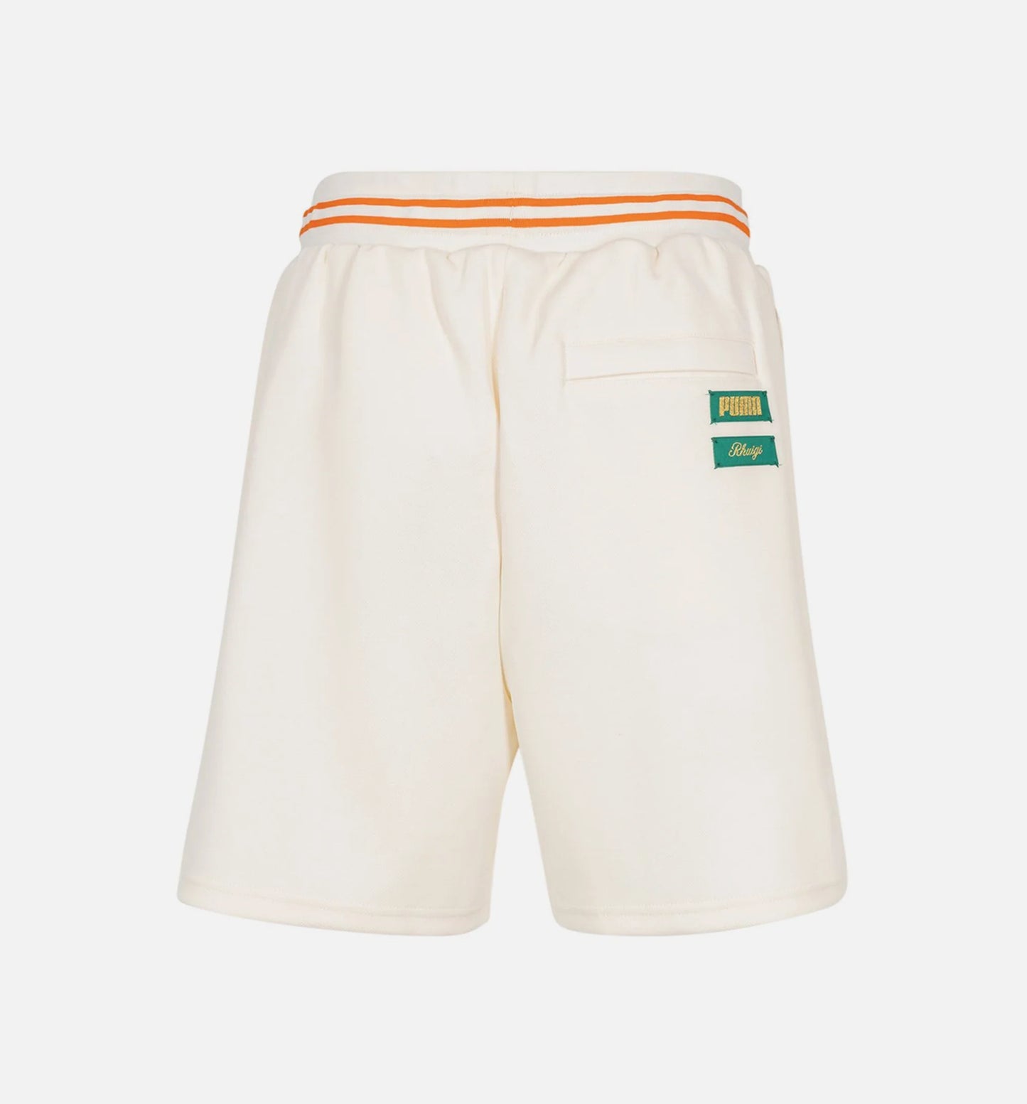 Rhuigi BBall Mens Shorts White Orange