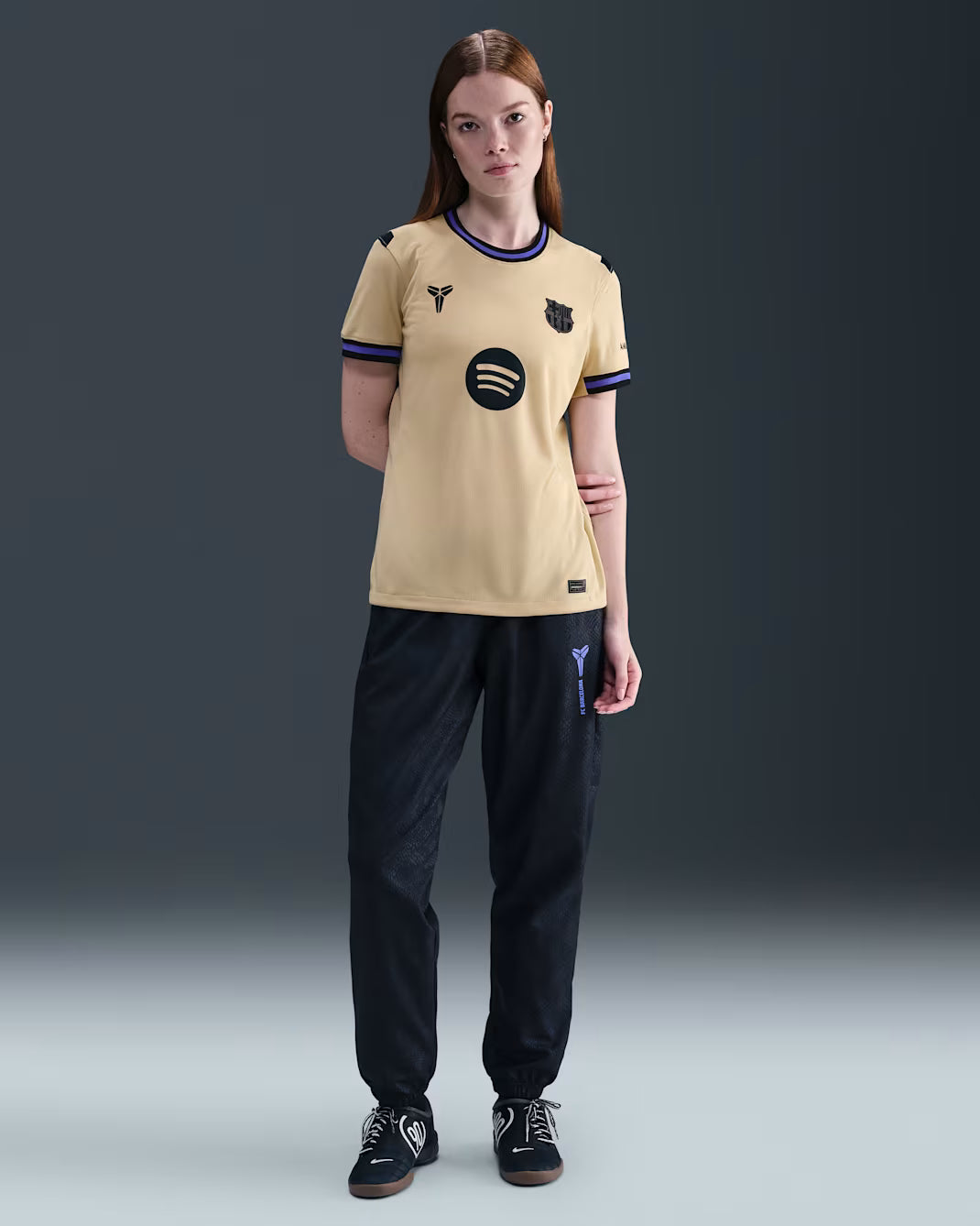 Nike FC Barcelona Womens Stadium Away Jersey 25 Gold Persian Violet Black