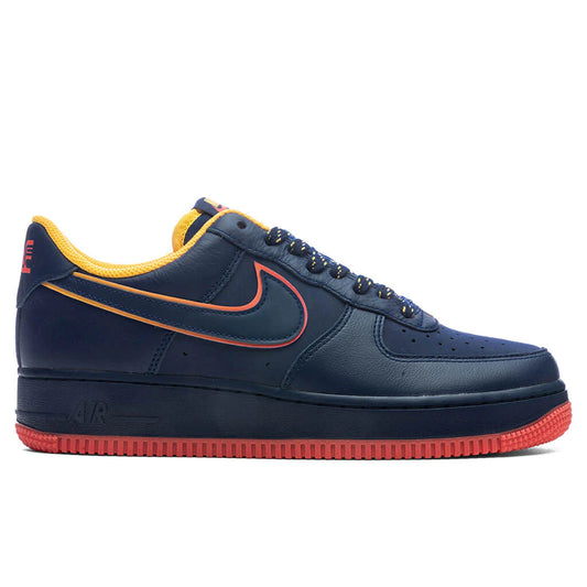 Air Force 1 07 LV8 Retro Lettering Midnight Navy Light Crimson Blue Void University Gold