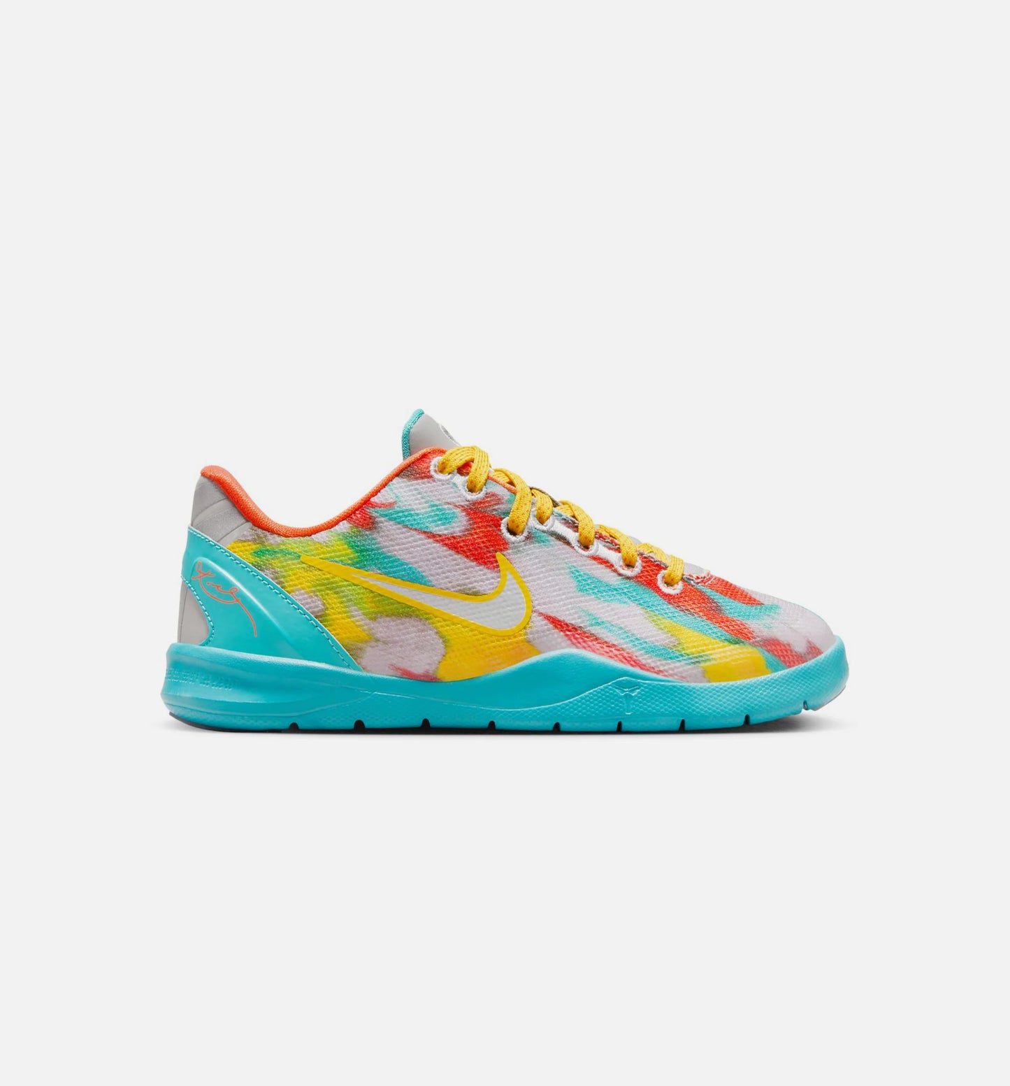 Kobe 8 Protro Venice Beach Preschool Lifestyle Shoe Stadium Grey Metallic Silver Tour Yellow