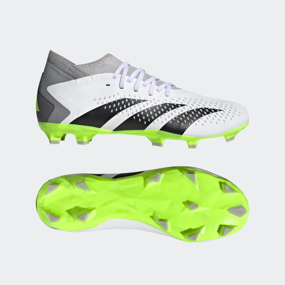 adidas Predator Accuracy3 FG Firm Ground Soccer Cleats White Black Lucid Lemon
