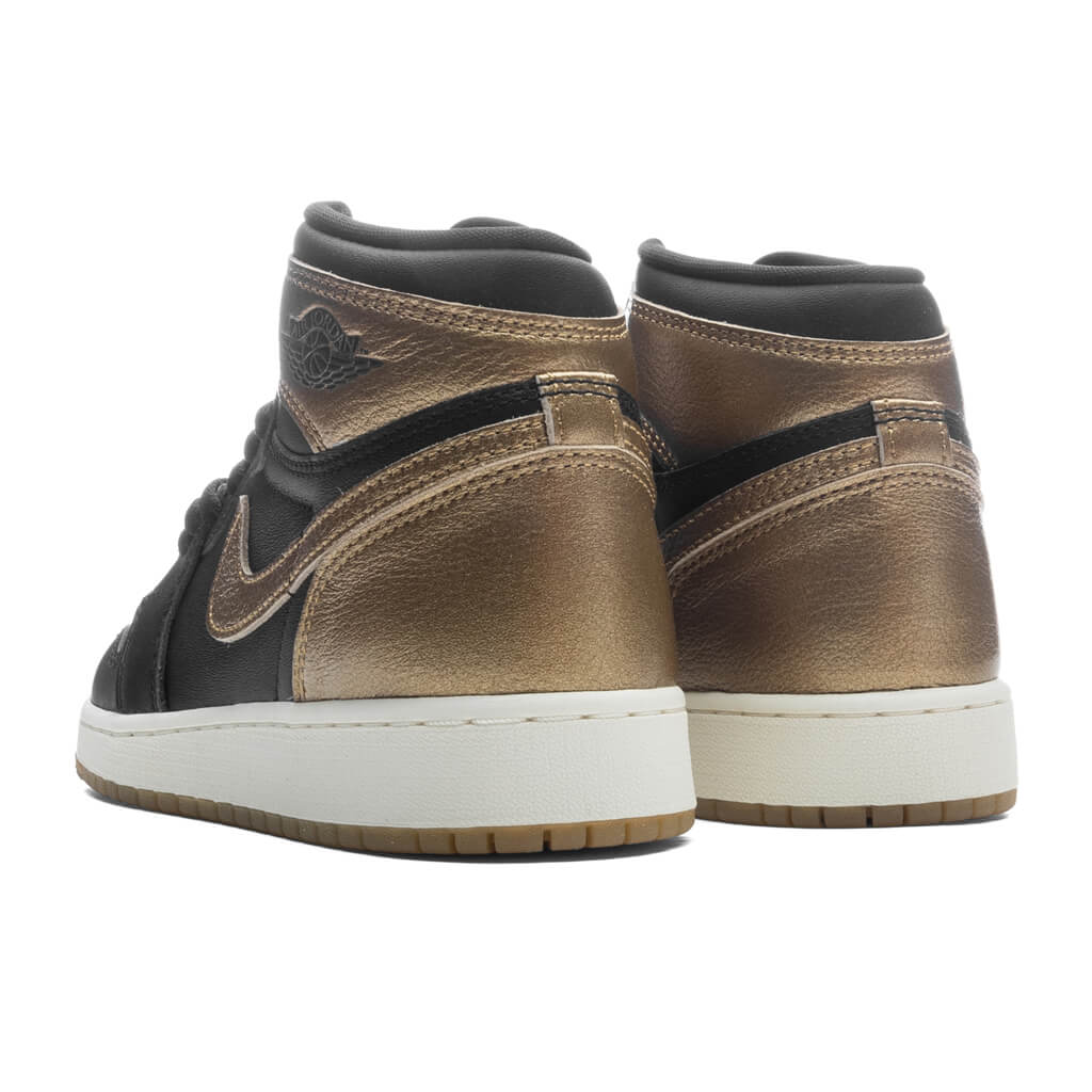 Air Jordan 1 Retro High OG GS Black and Gold Black Metallic Gold Sail