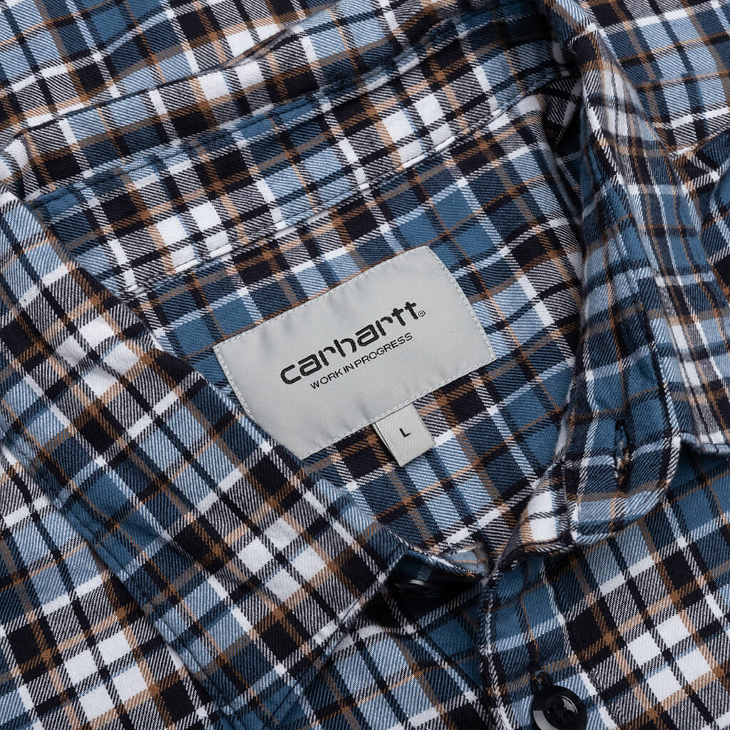Yuma L S Shirt Yuma Check Storm Blue