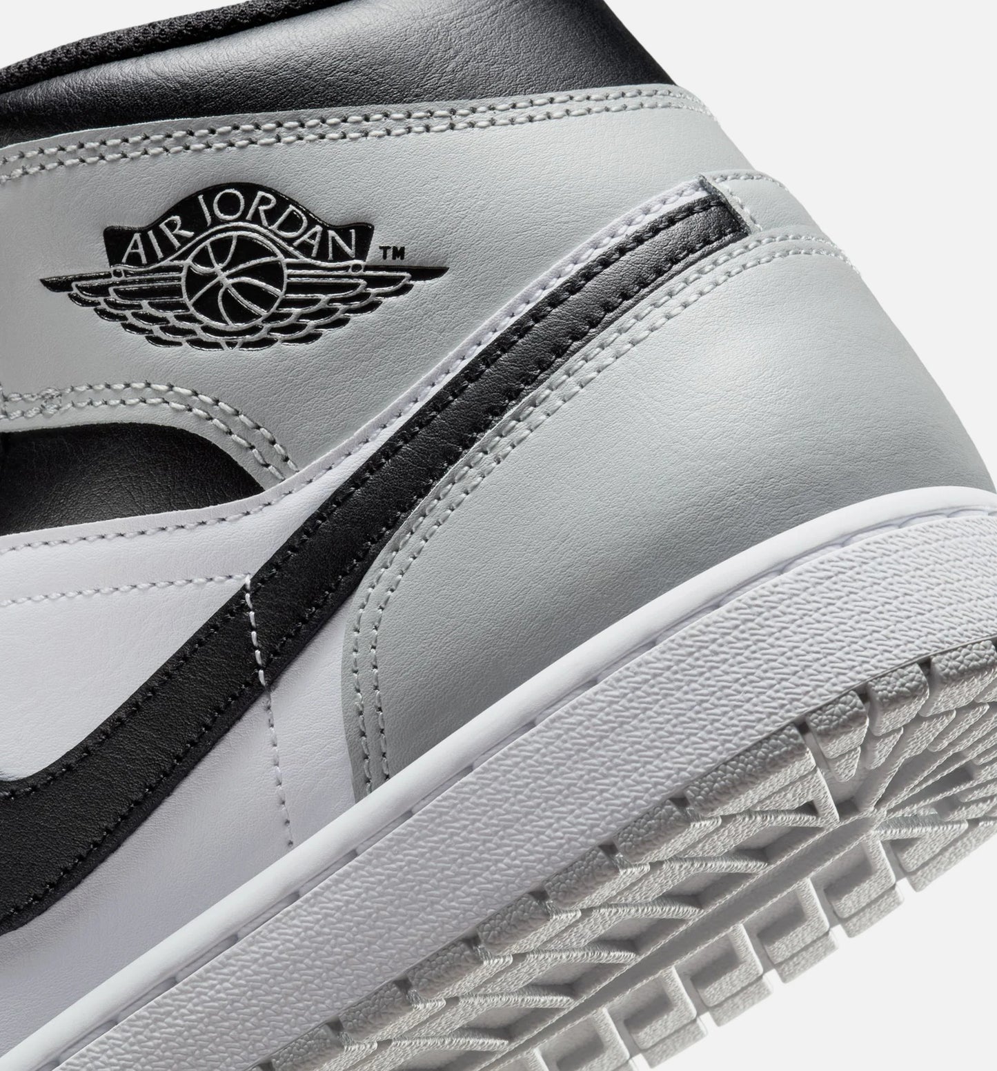 Air Jordan 1 Mid Mens Lifestyle Shoe White Black Light Smoke Grey