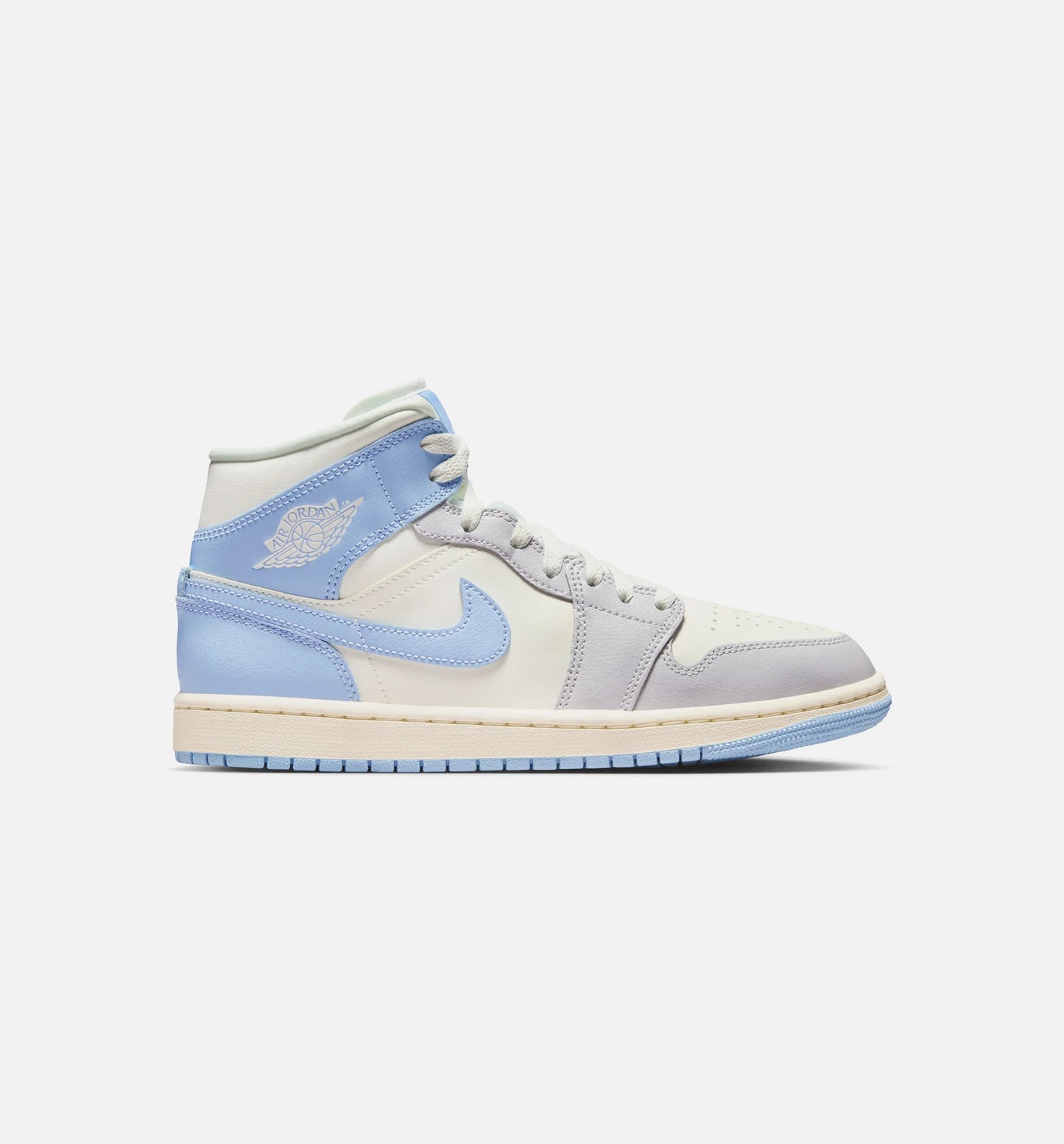 Air Jordan 1 Mid Womens Lifestyle Shoe Psychic Blue Neutral Grey Sail