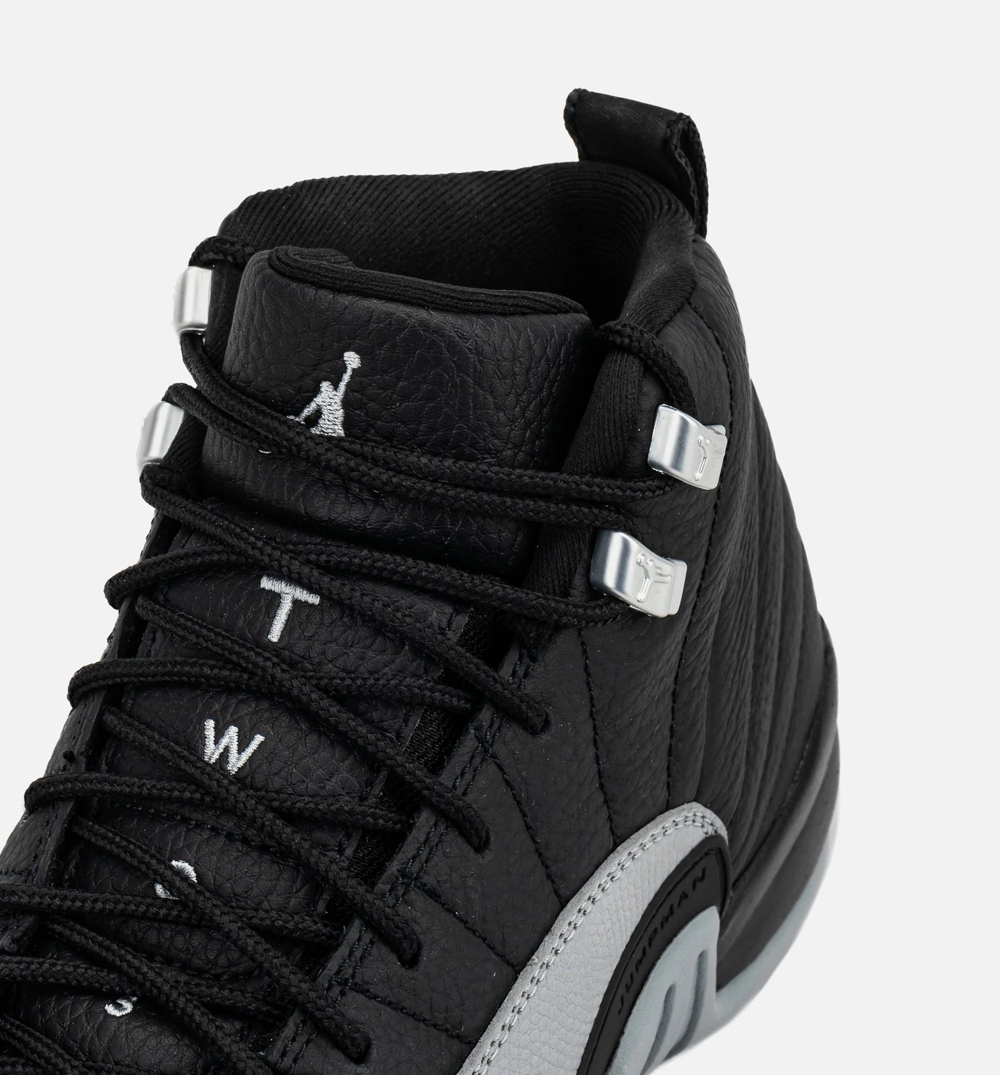 Air Jordan 12 Retro Black And Wolf Grey Grade School Lifestyle Shoe Black Wolf Grey White