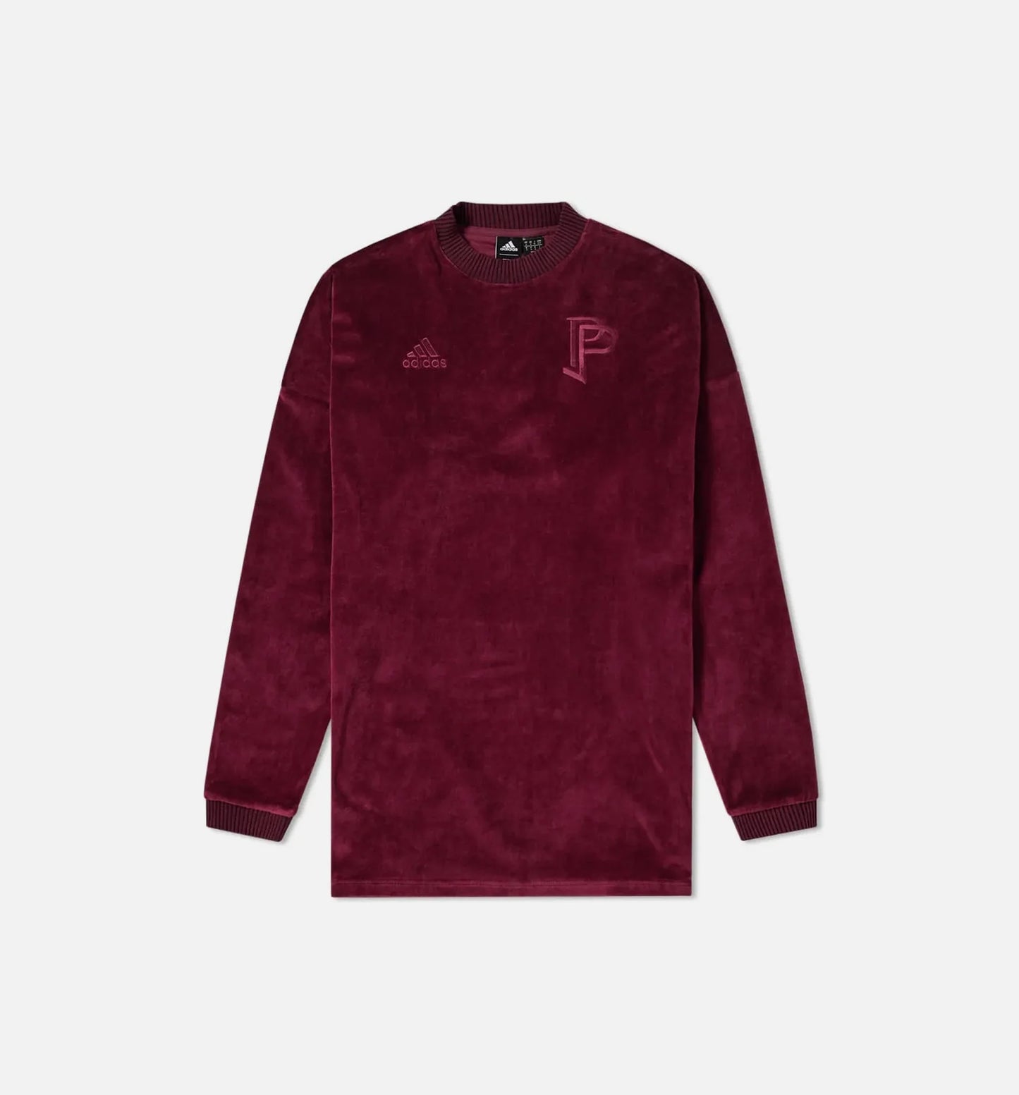 Tango Pogba Mens Long Sleeve Shirt Maroon Maroon