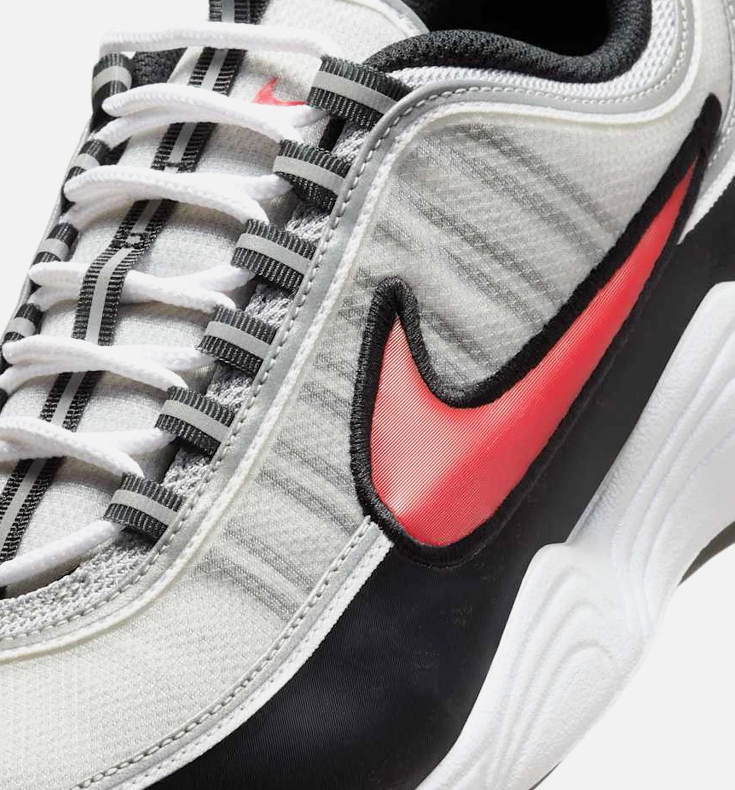 Air Zoom Spiridon Mens Lifestyle Shoe Metallic Silver Sport Red Black White