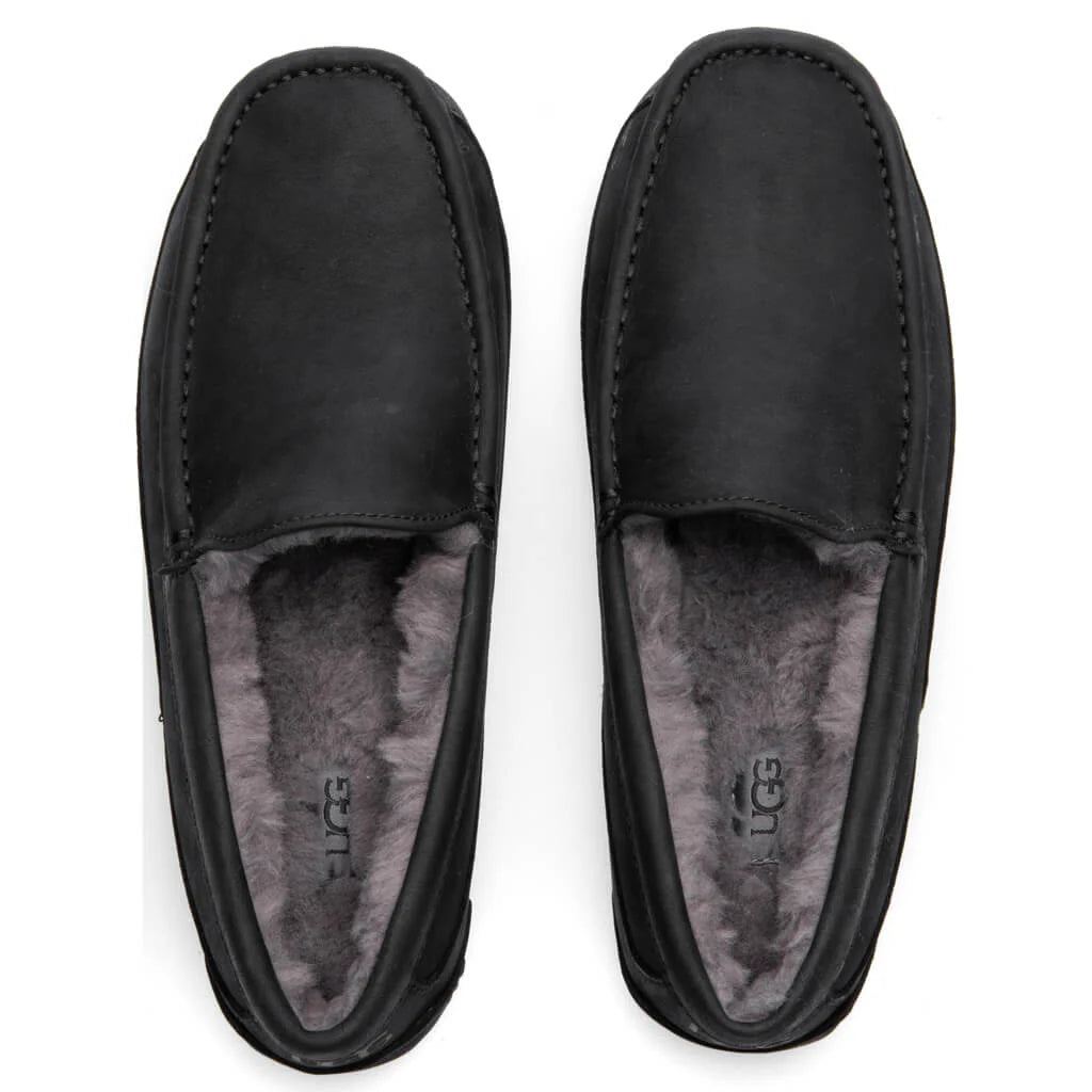 Ascot Matte Leather Slipper Black