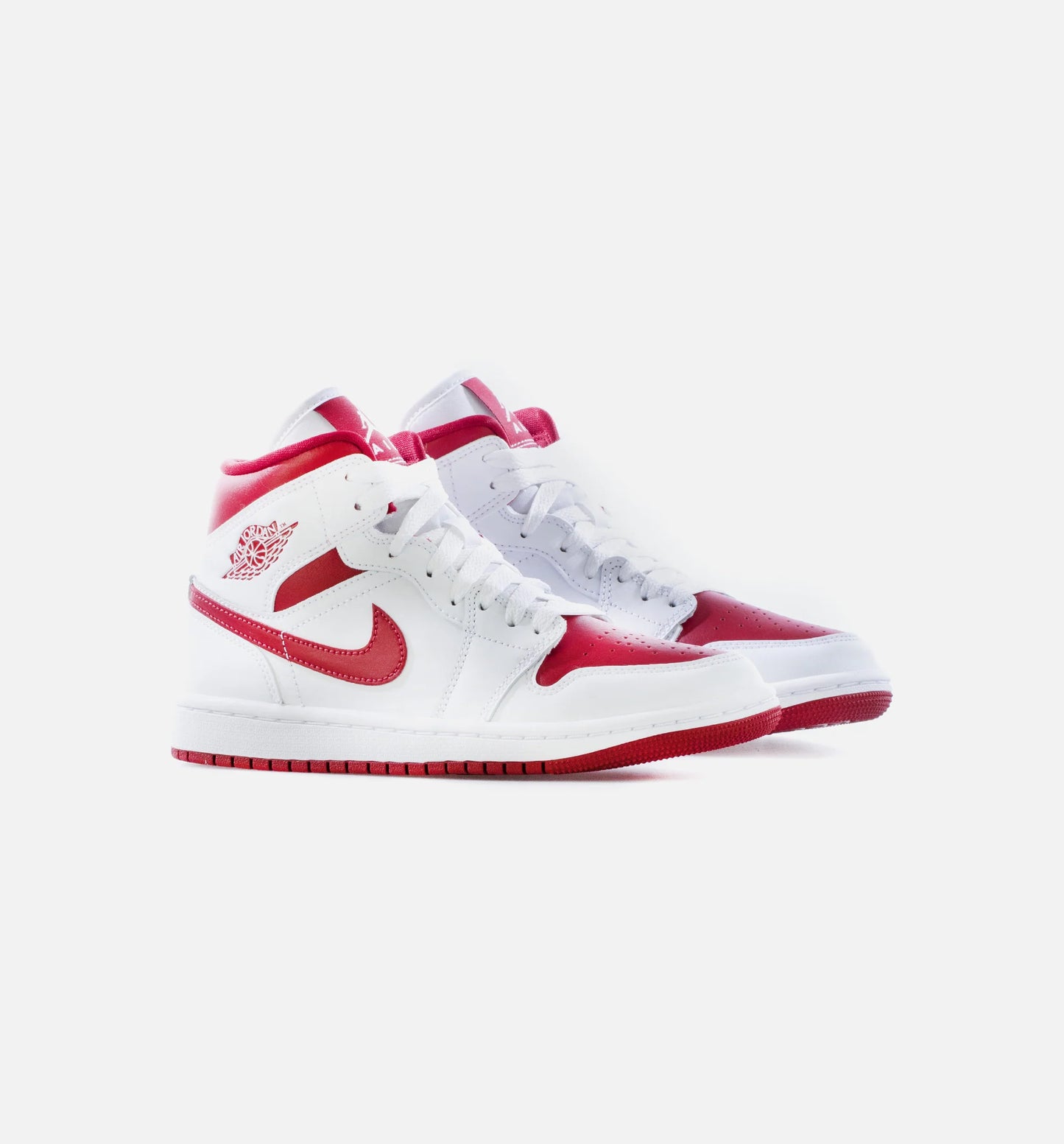 Air Jordan 1 Mid Red Toe Womens Lifestyle Shoe White Pomegranate