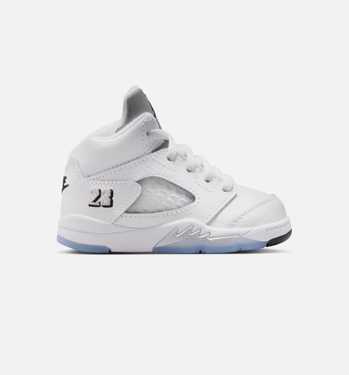 Air Jordan 5 Retro OG White Metallic Infant Toddler Lifestyle Shoe White Black Metallic Silver Free Shipping