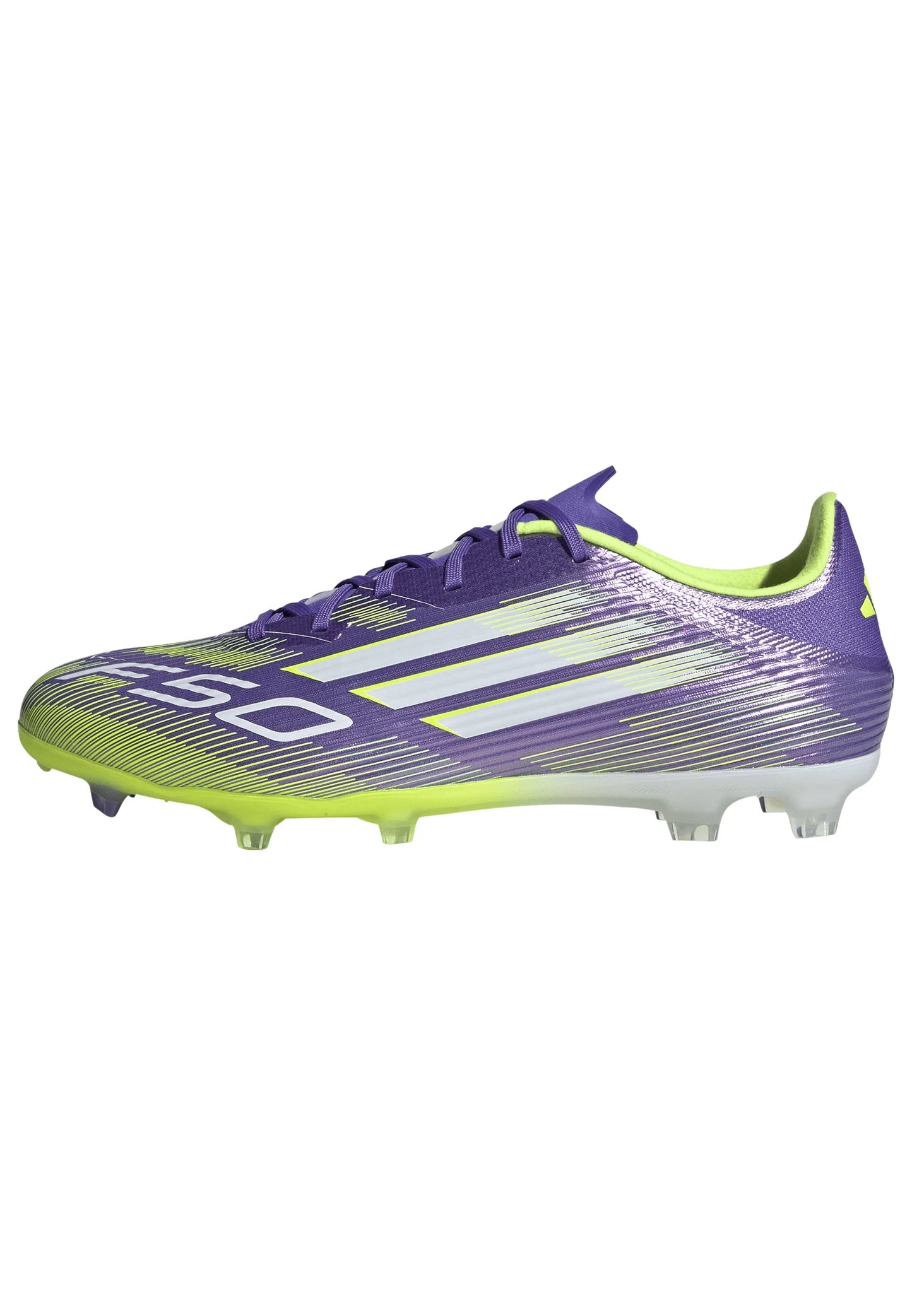 adidas F50 League Firm Multi Ground Soccer Cleats Purple White Lemon