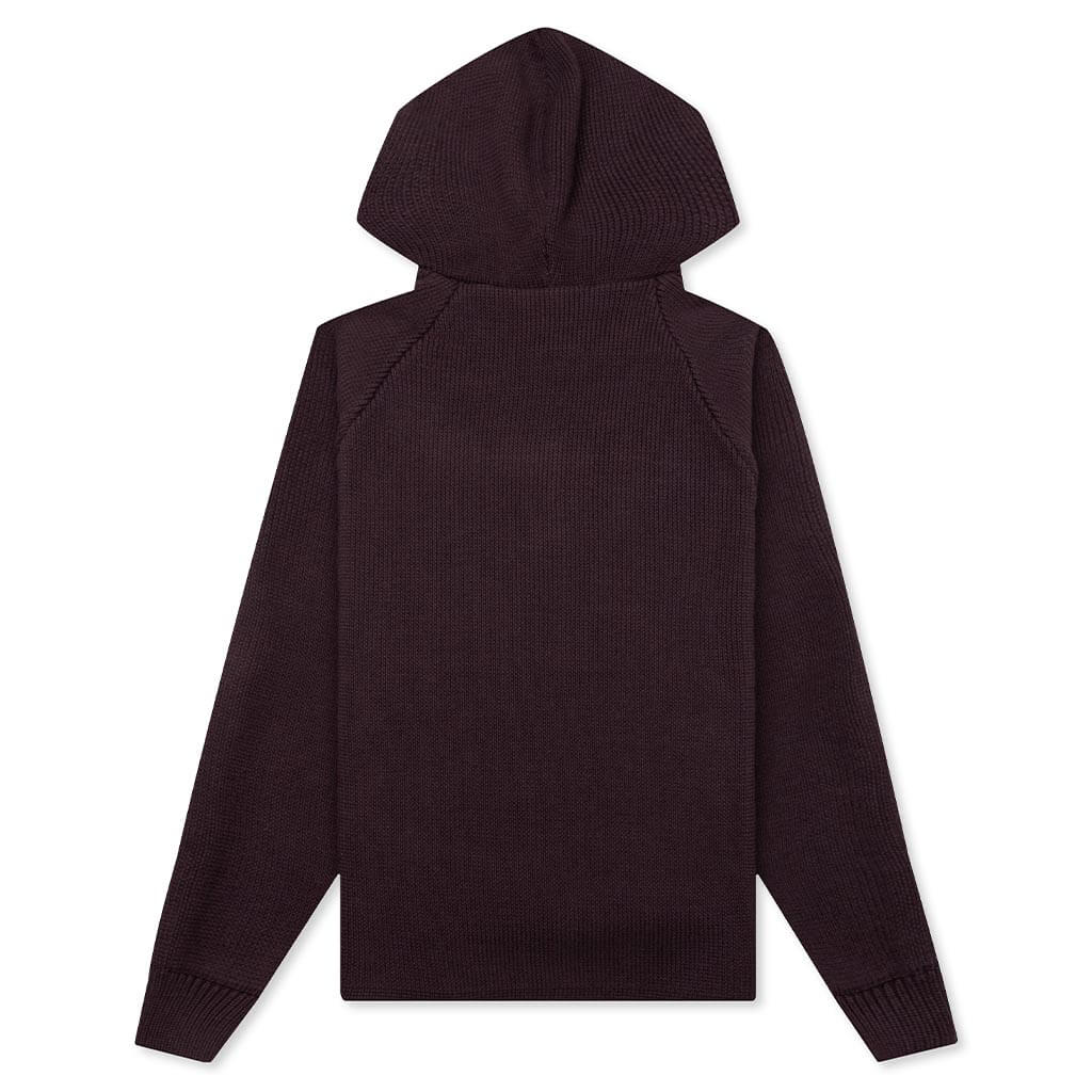 Kids Knit Hoodie Plum