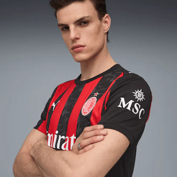 PUMA Mens AC Milan Home Jersey 25 Red Black