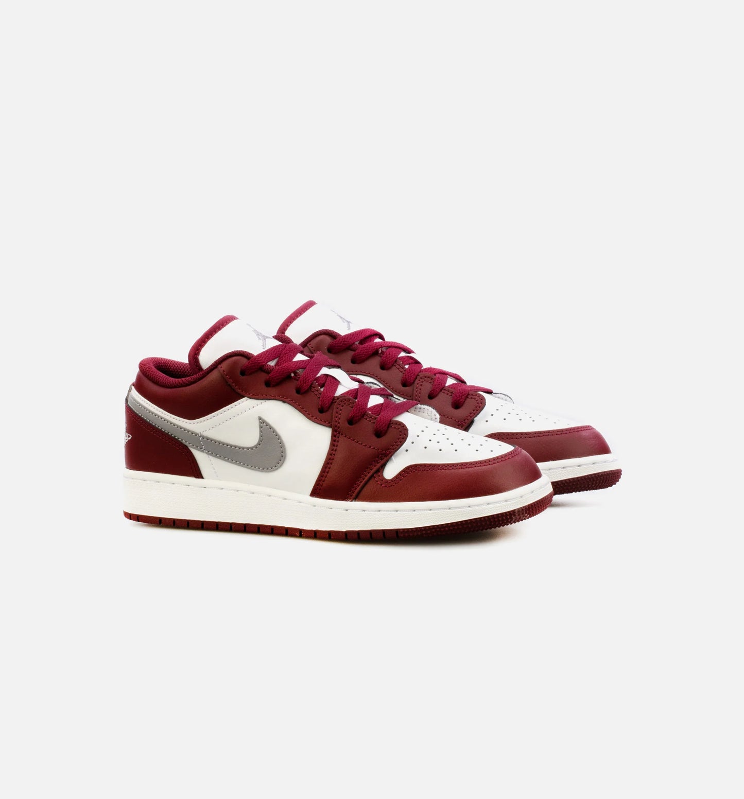 Air Jordan 1 Low Cherrywood Red Cement Grey Grade School Lifestyle Shoe Cherrywood Red Cement Grey