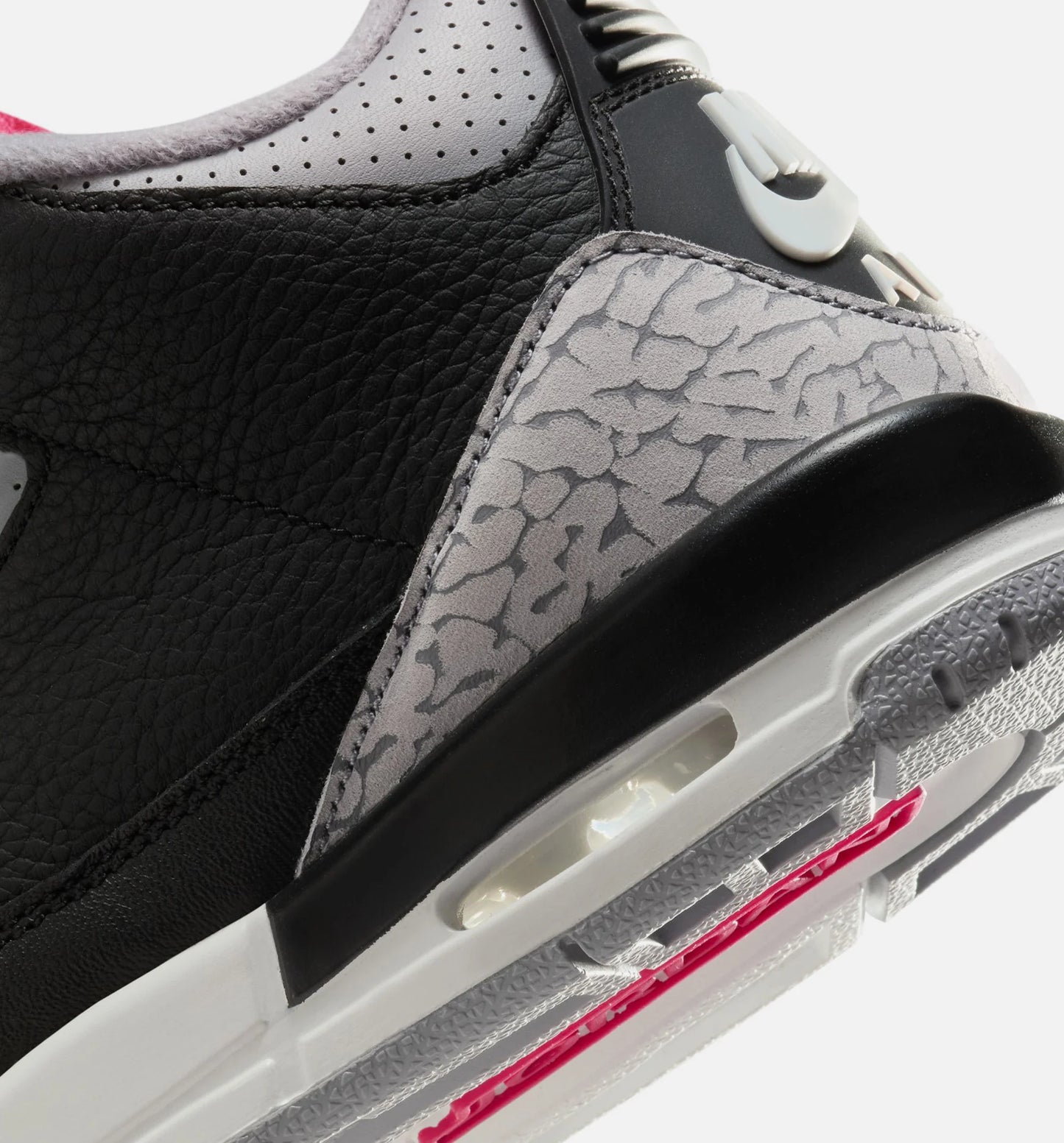 Air Jordan 3 Retro Black Cement Grade School Lifestyle Shoe Black Fire Red Cement Grey Summit White