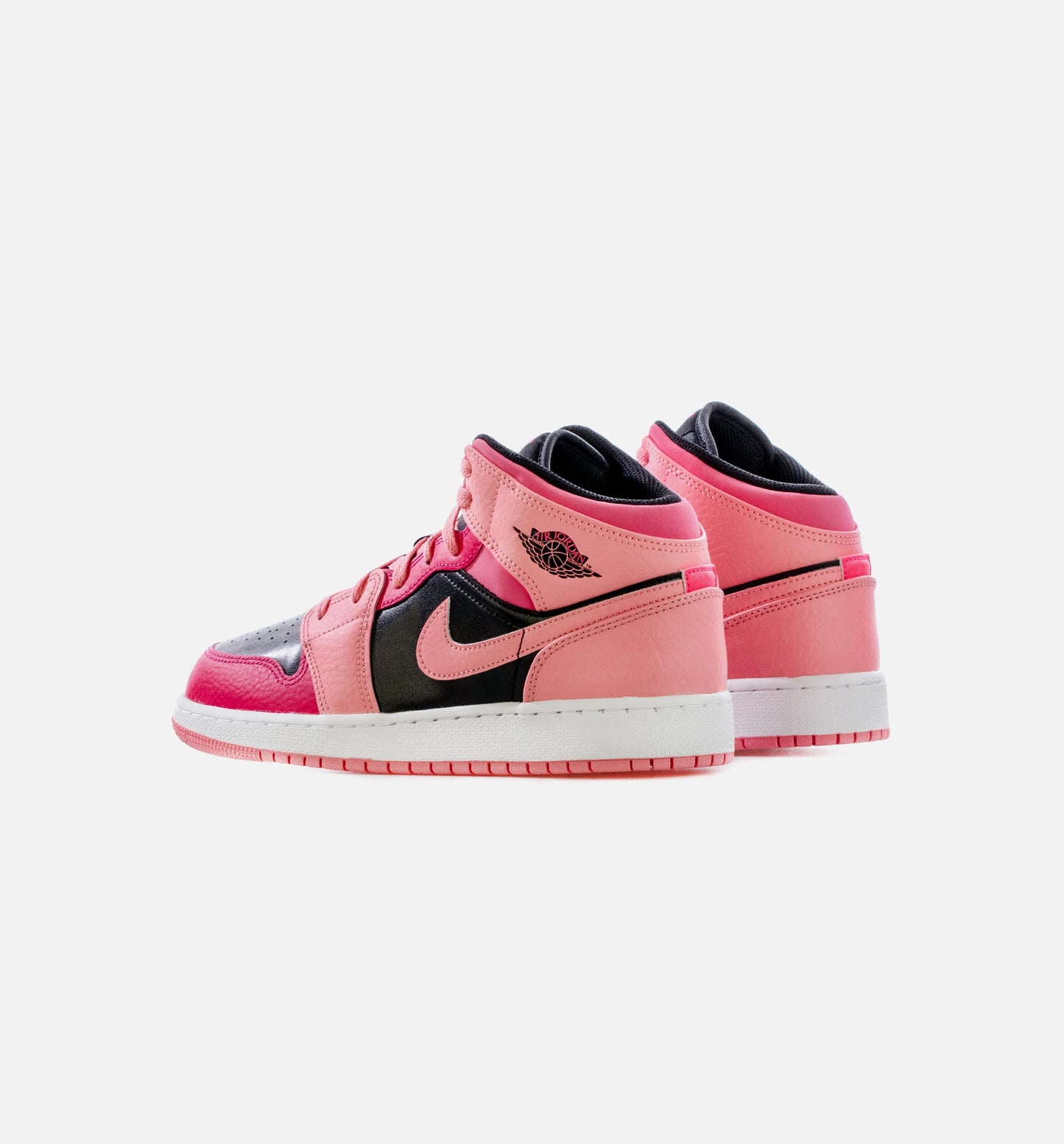 Air Jordan 1 Mid Coral Chalk Grade School Lifestyle Shoe Black Pink