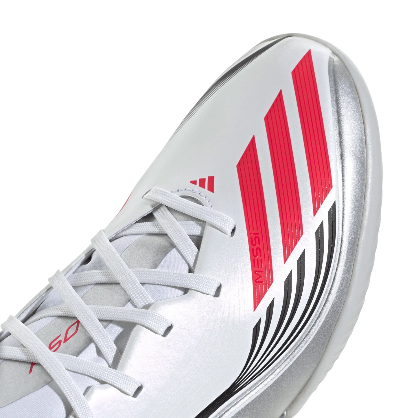 adidas F50 Messi League Turf Soccer Cleats White Red Silver