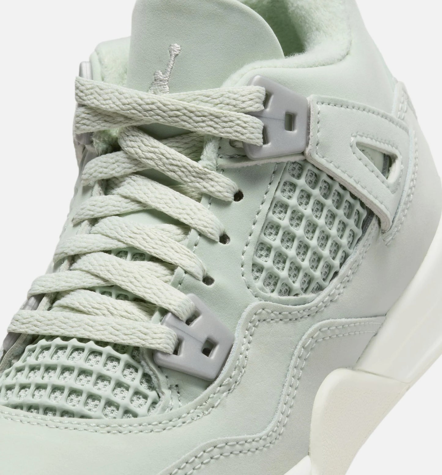 Air Jordan 4 Retro Abundance Preschool Lifestyle Shoe Seafoam Sail Metallic Silver