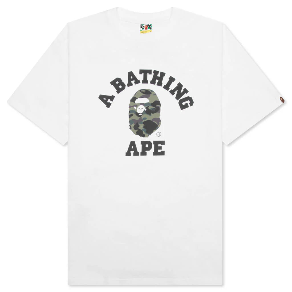 1st Camo College Tee White Green