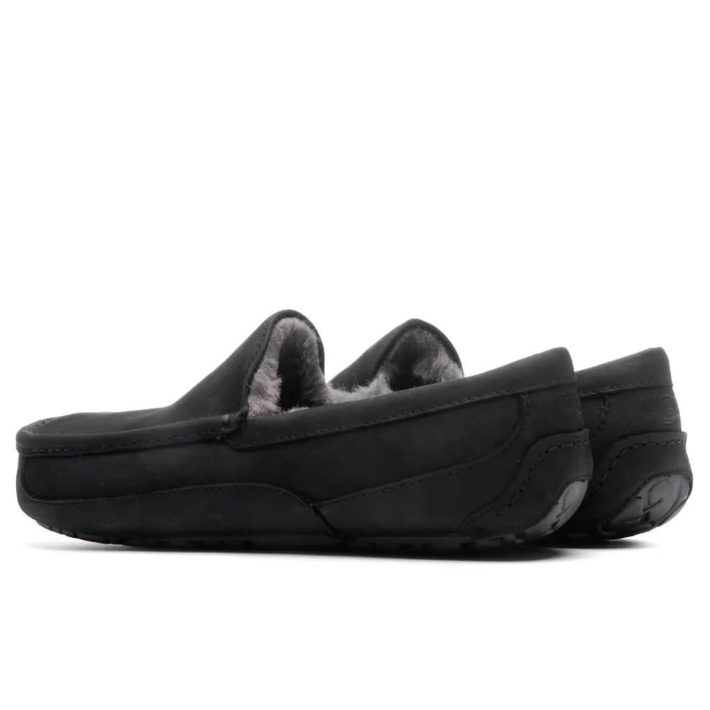 Ascot Matte Leather Slipper Black