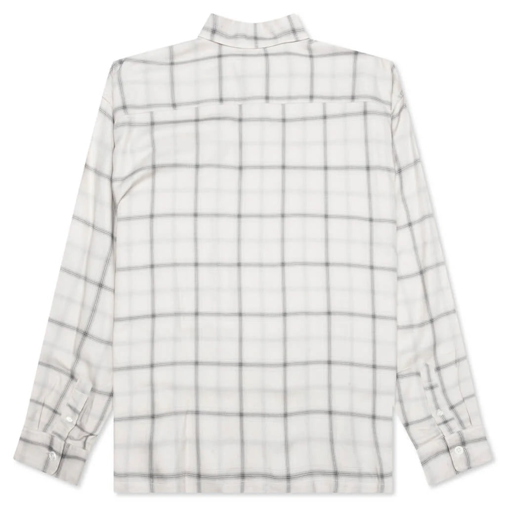 Shadow Plaid Rayon Shirt Natural